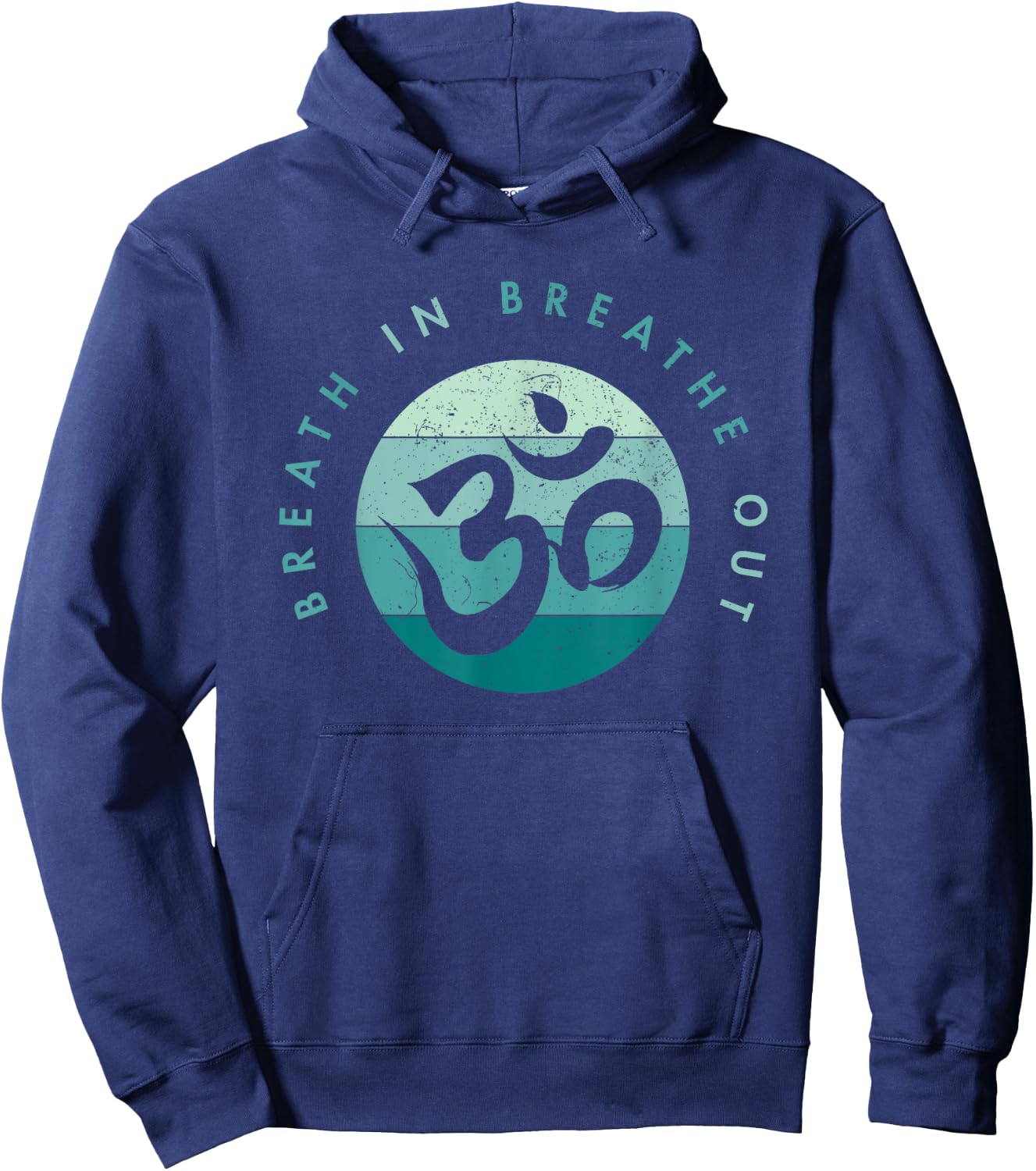 Yoga Meditation - Om Symbol - Breathe In Breathe Out Hoodie - Hoodie | Navy