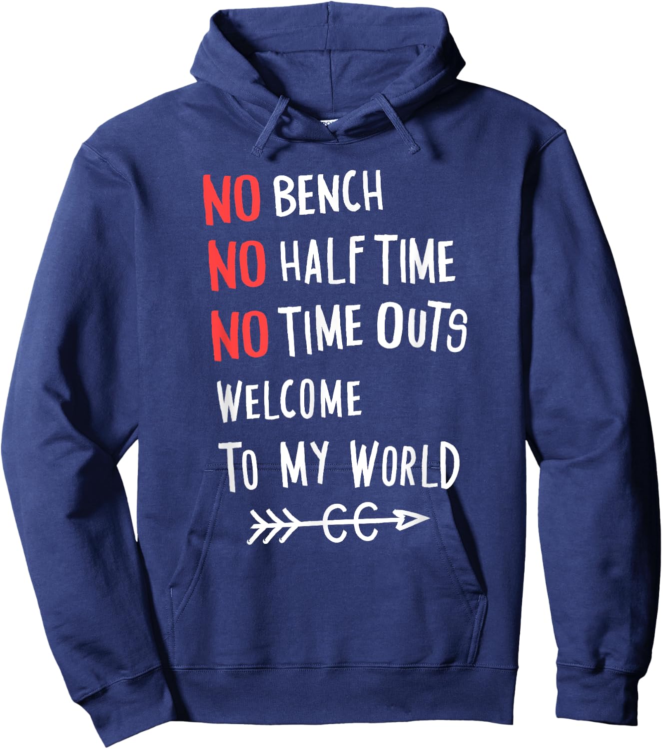 No Bench Half Time Outs Cross Country Runner Gift Hoodie - Hoodie | Navy