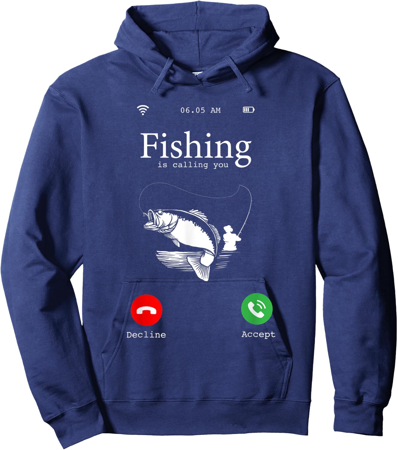 Hilarious Fishing Lovers Gift - Fishing Is Calling You Joke Hoodie - Hoodie | Navy