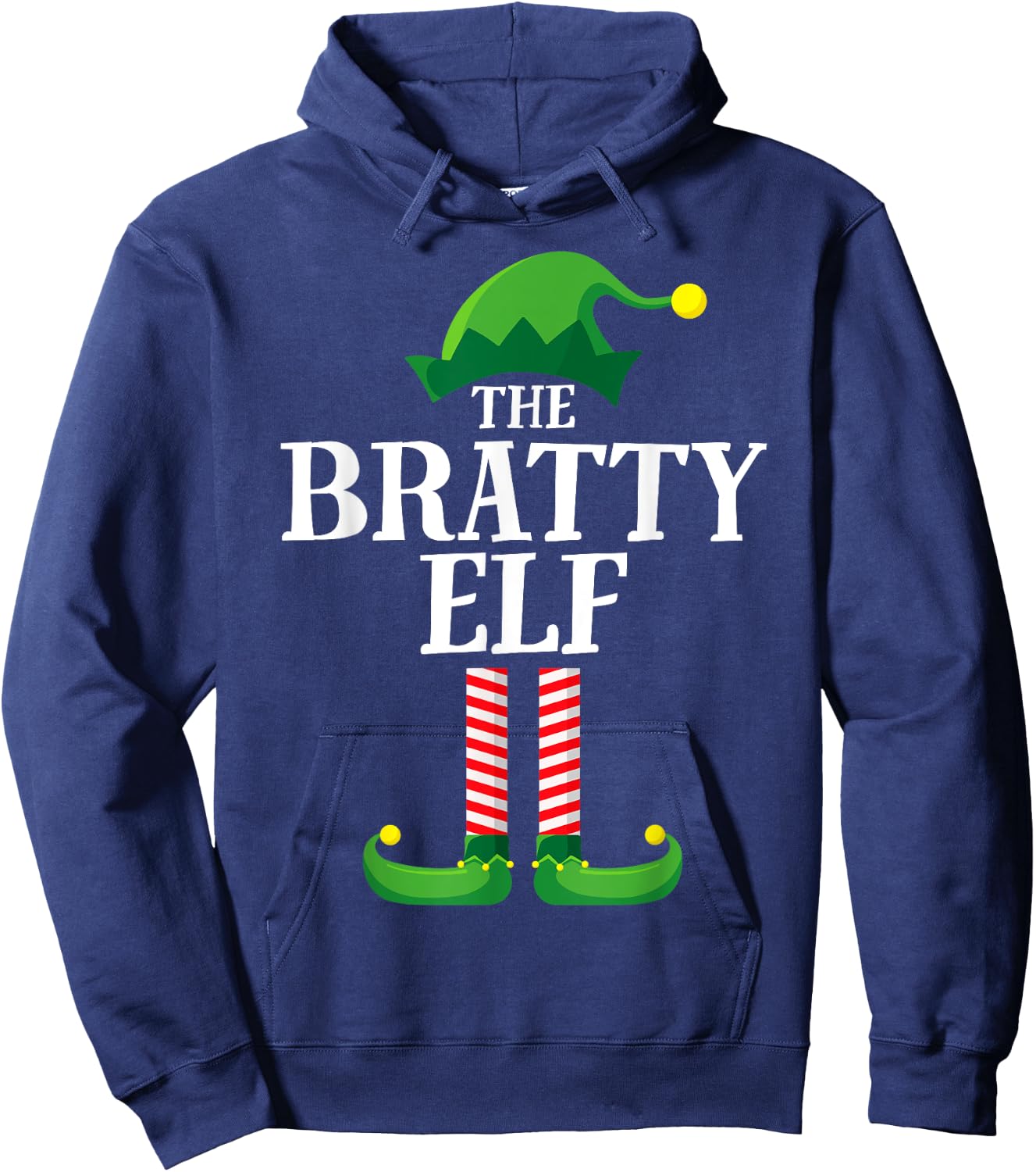 Bratty Elf Matching Family Group Christmas Party Pyjamas Hoodie - Hoodie | Navy