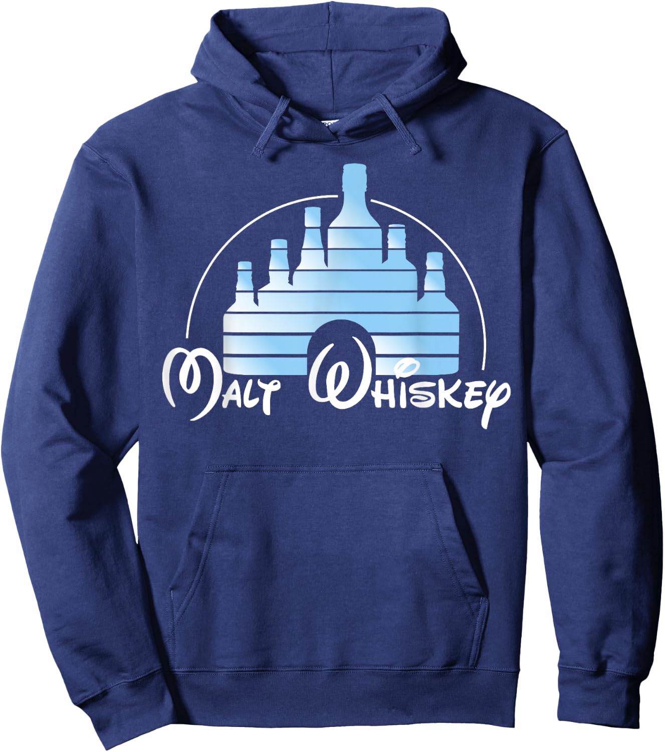 Malt Whiskey Shirt, Funny Gift Pun Logo Parody Hoodie - Hoodie | Navy