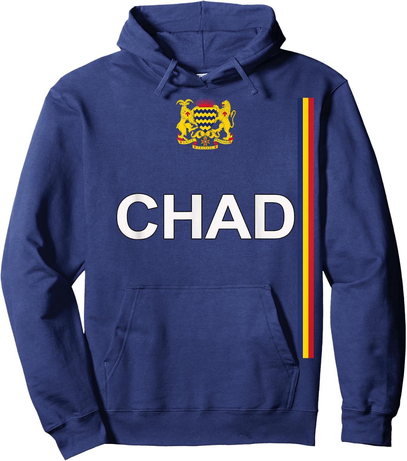 Chadian Sports-style National Coat of Arms and Flag of Chad Hoodie - Hoodie | Navy