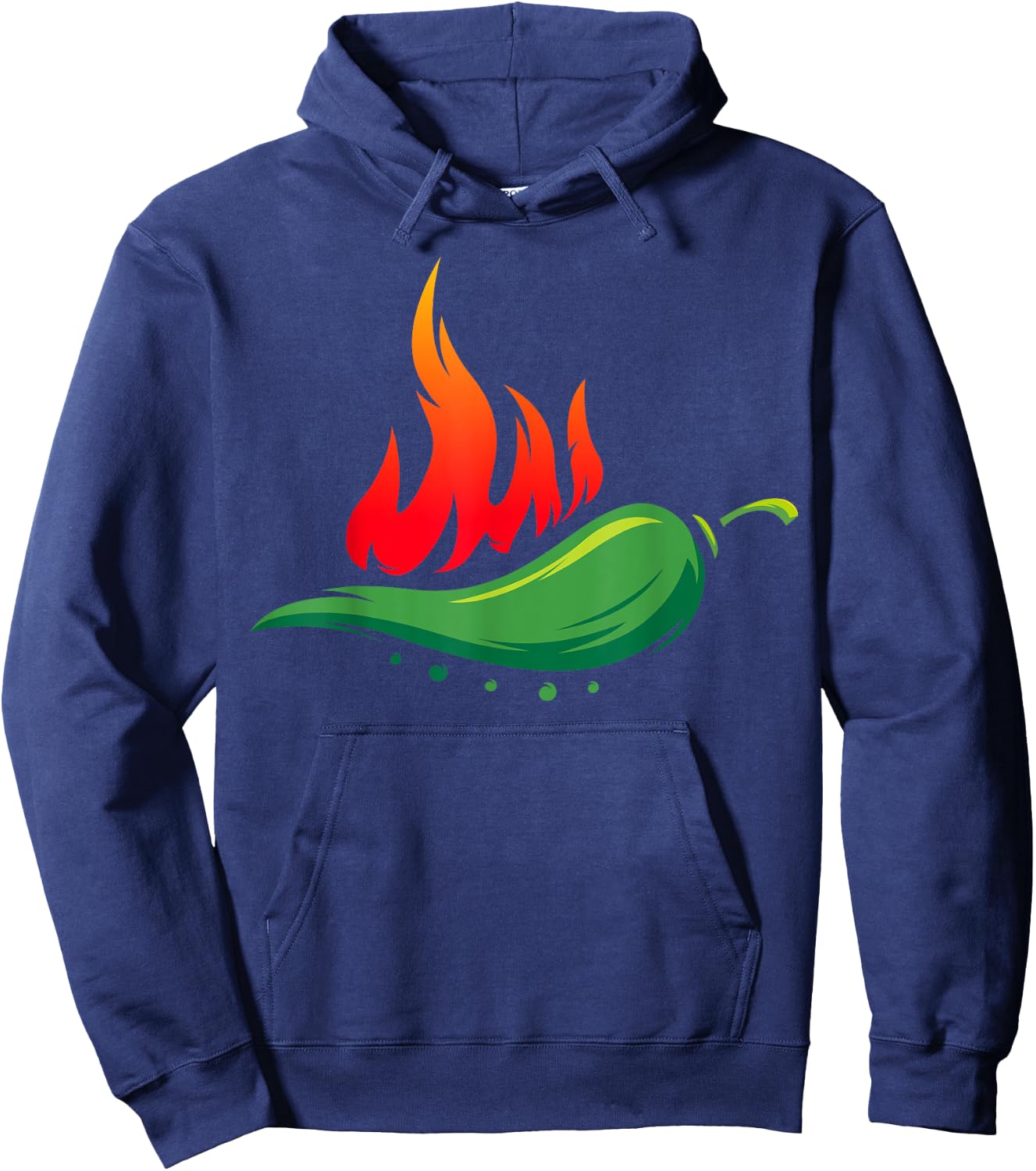 Flaming Hot Jalapeno Pepper for Spicy Mexican Food Lover Hoodie - Hoodie | Navy