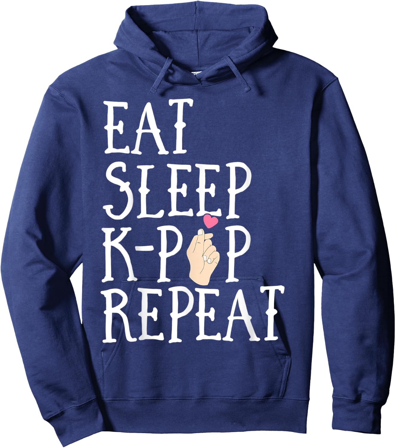 Eat Sleep K-Pop Repeat Kids Cute Korean KPop Merchandise Hoodie - Hoodie | Navy