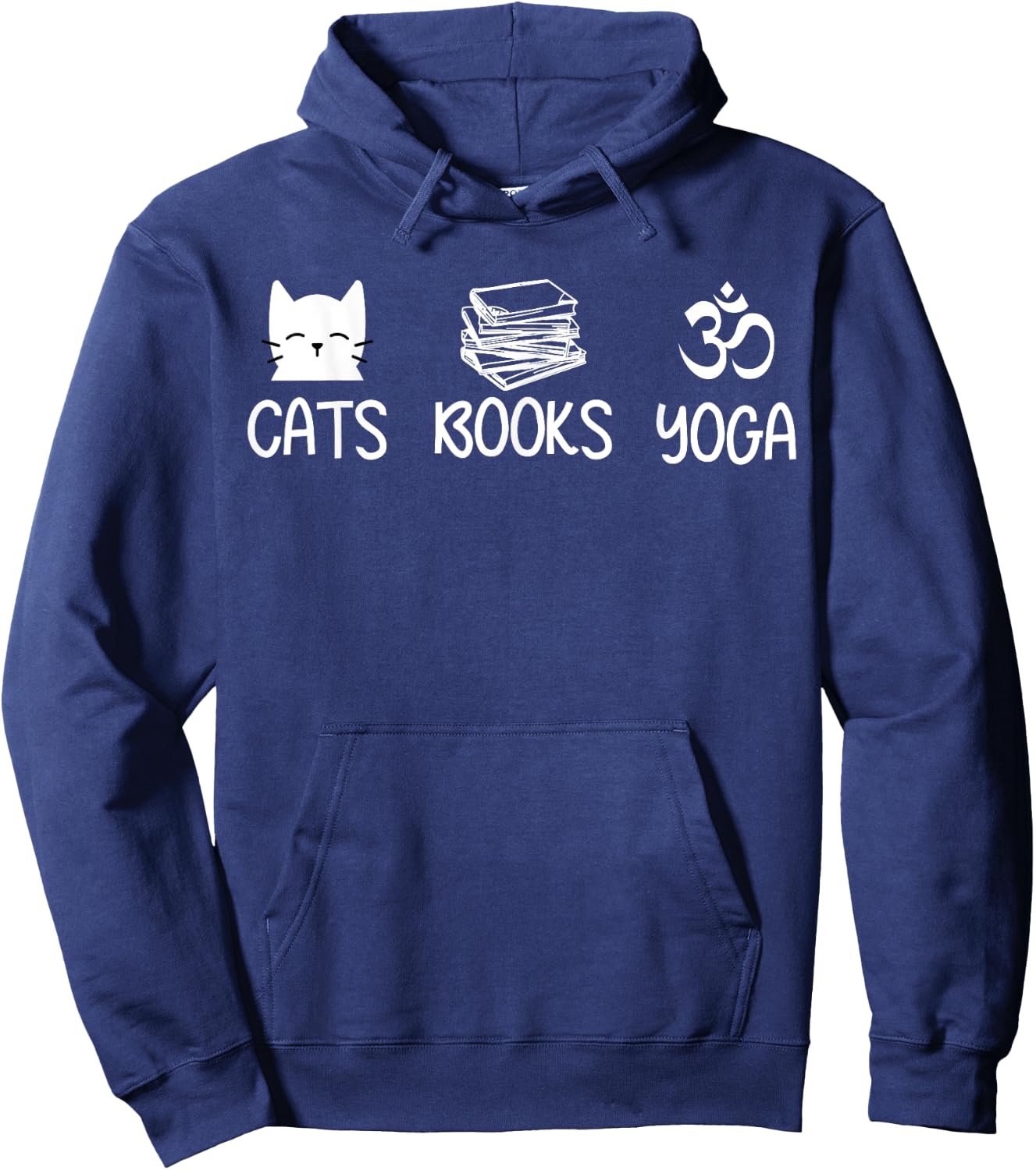 Cats Books Yoga Lover T Shirt Cat Reading Meditation Namaste Men Women Kids Hoodie - Hoodie | Navy