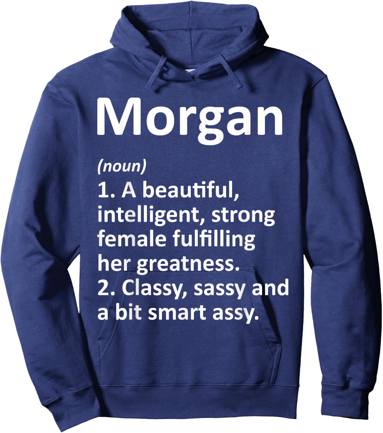 MORGAN Definition Personalized Name Funny Christmas Gift Hoodie - Hoodie | Navy