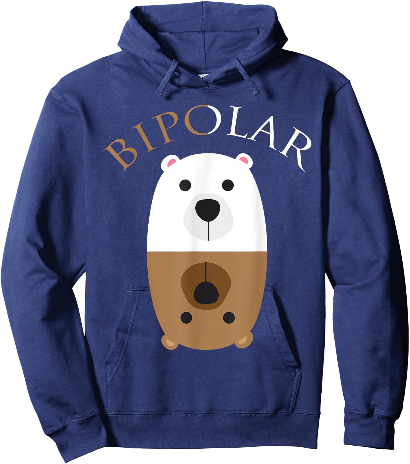 Bipolar Shirt | Cute Mental Disorder Polar Bear Gift Hoodie - Hoodie | Navy
