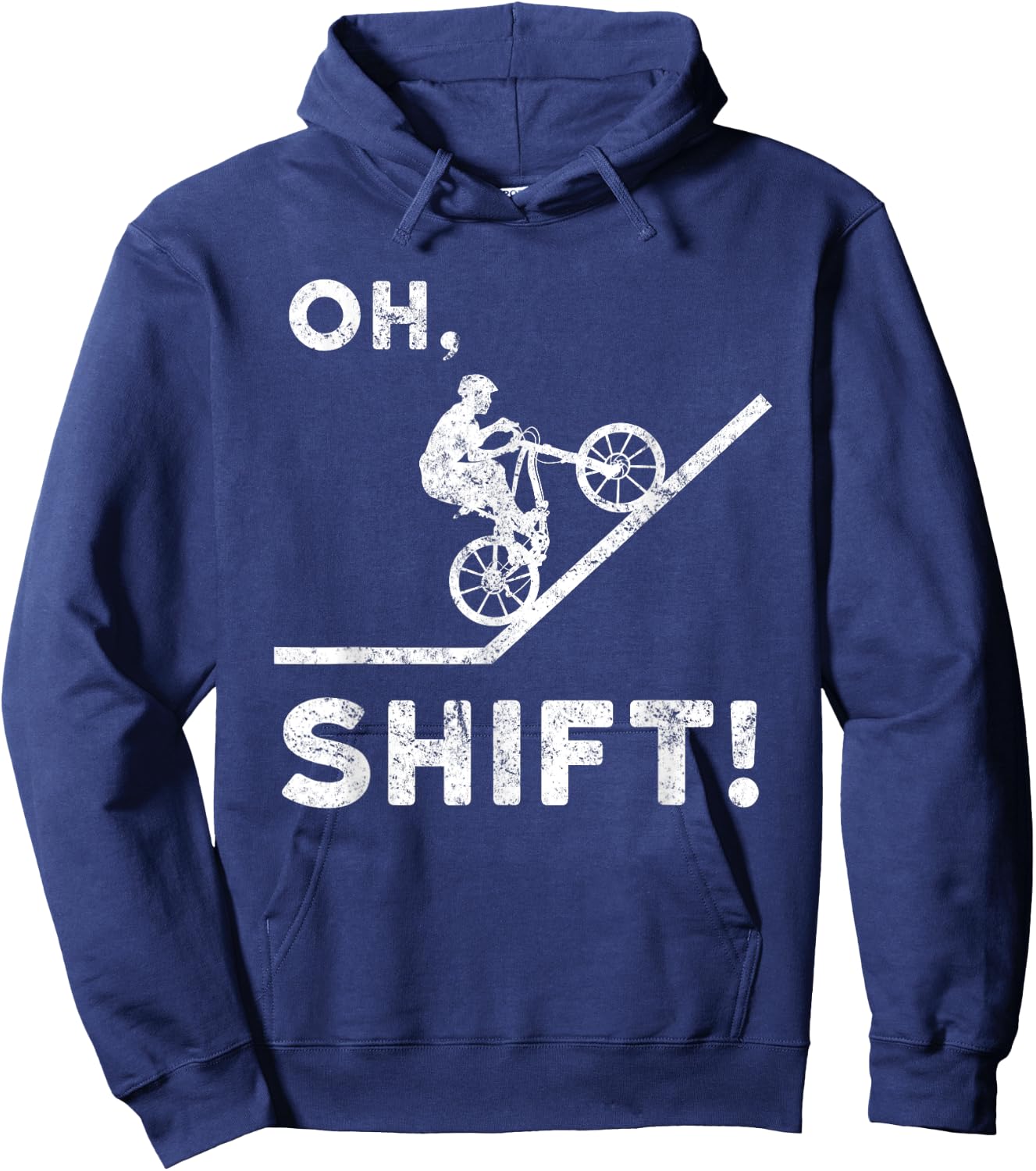 Mountain Biking Oh Shift - Mountain Bike Hoodie - Hoodie | Navy