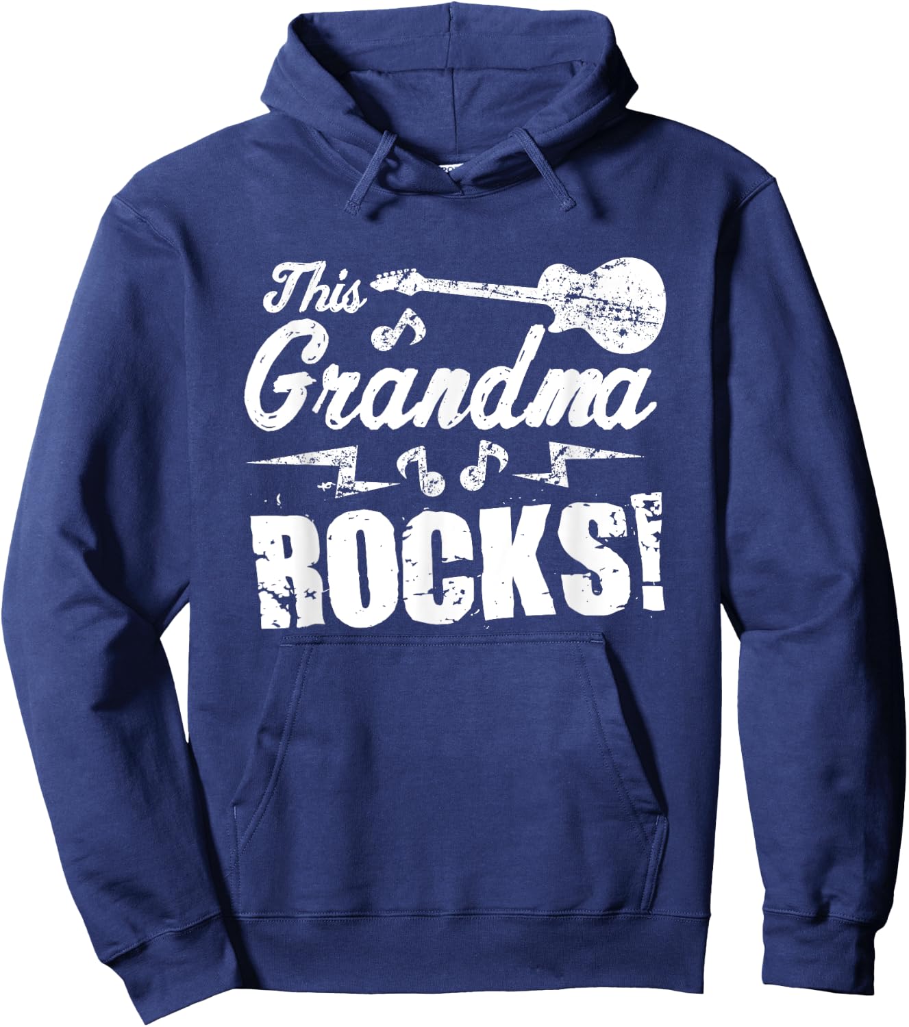 This Grandma Rocks T Shirt - Guitar Rock n Roll Funny Hoodie - Hoodie | Navy