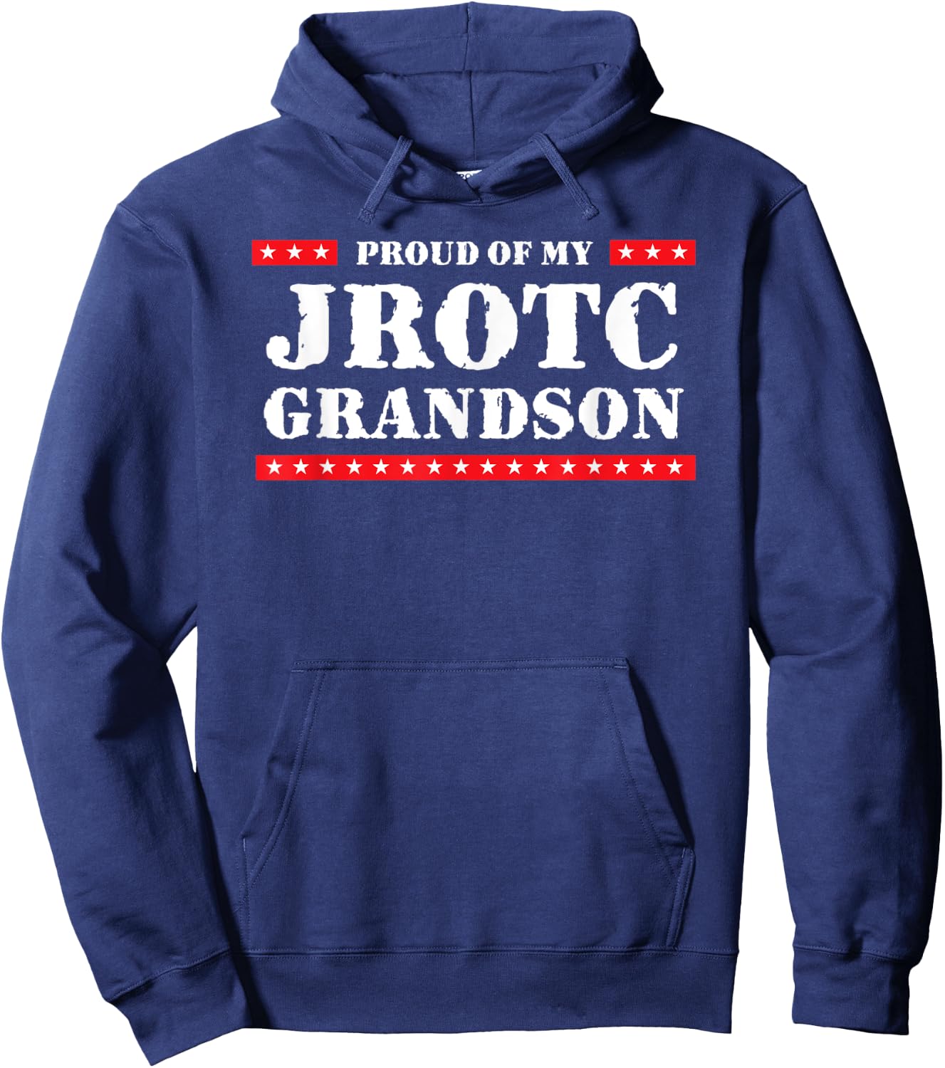 Wow Proud of My JROTC Grandson Adult Blue Small Classic Fit Hoodie - Hoodie | Navy
