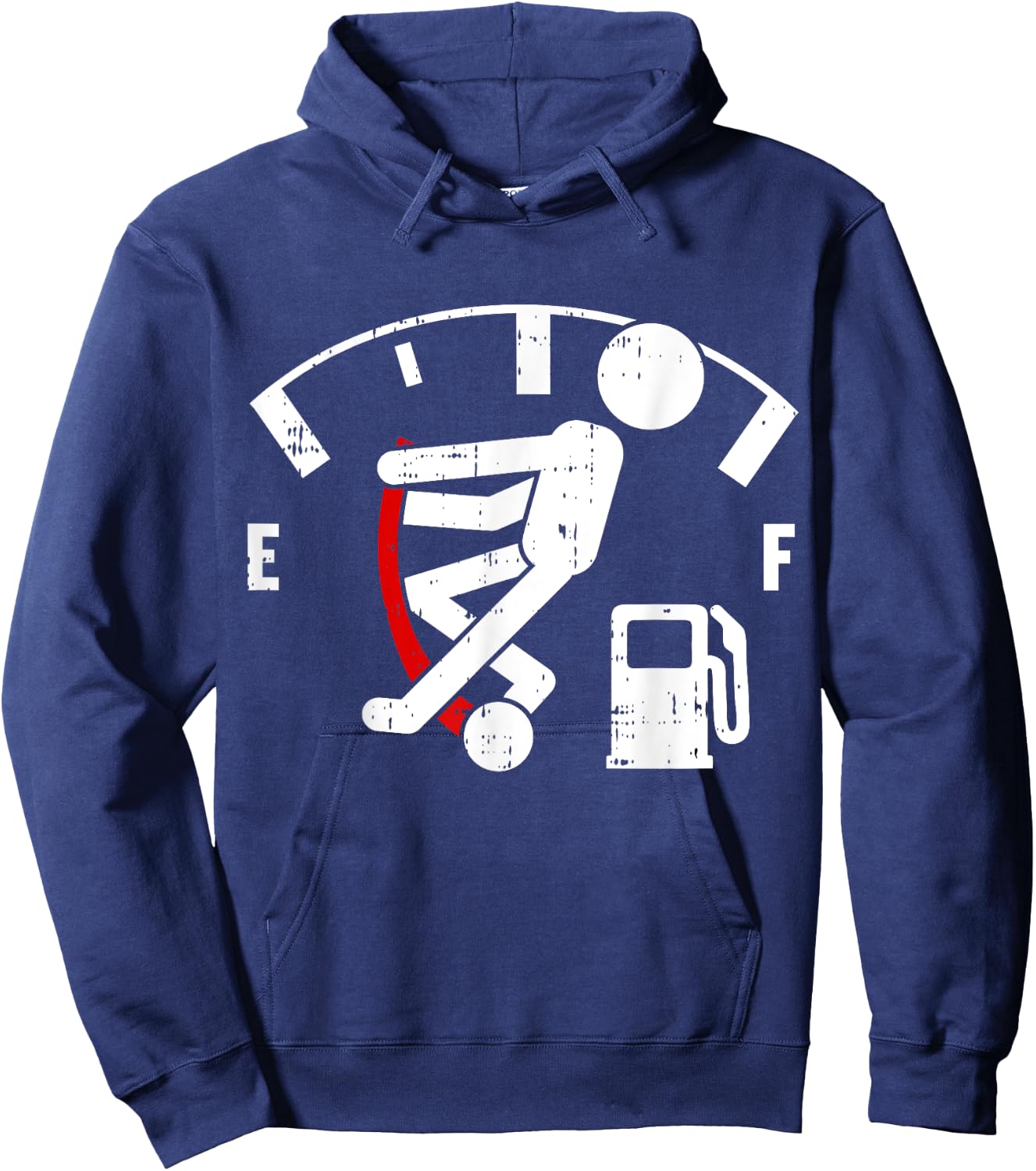 Empty Fuel Meter Graphic Funny Gasoline Tank Gift Hoodie - Hoodie | Navy