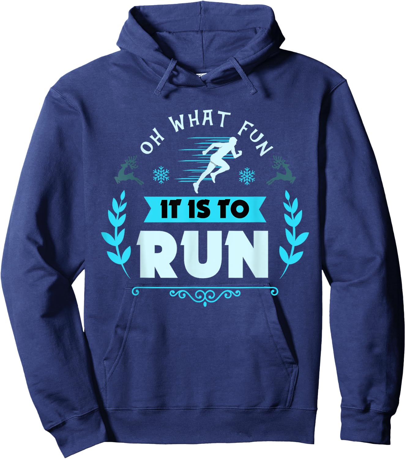 Funny Oh What Fun It Is To Run Cross Country Christmas Gift Hoodie - Hoodie | Navy