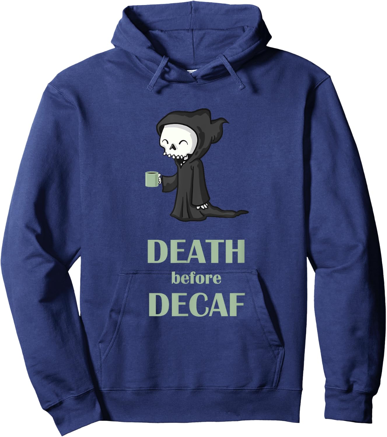 Death Before Decaf T shirt Skeleton Hoodie - Hoodie | Navy