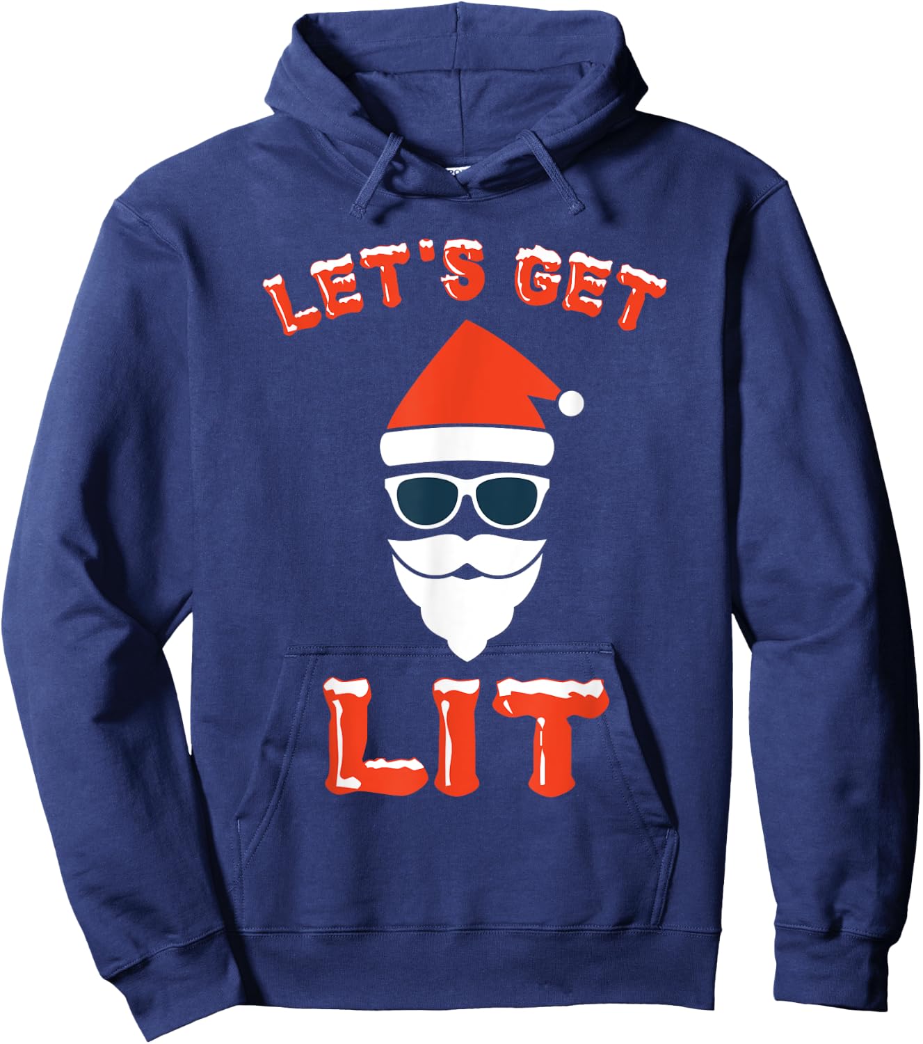 Let's Get Lit Funny Christmas Drinking Funny Xmas Hoodie - Hoodie | Navy