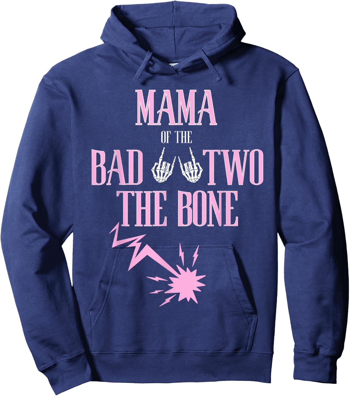 Mama of the Bad Two The Bone Rock-and-Roll 2nd Birthday Hoodie - Hoodie | Navy