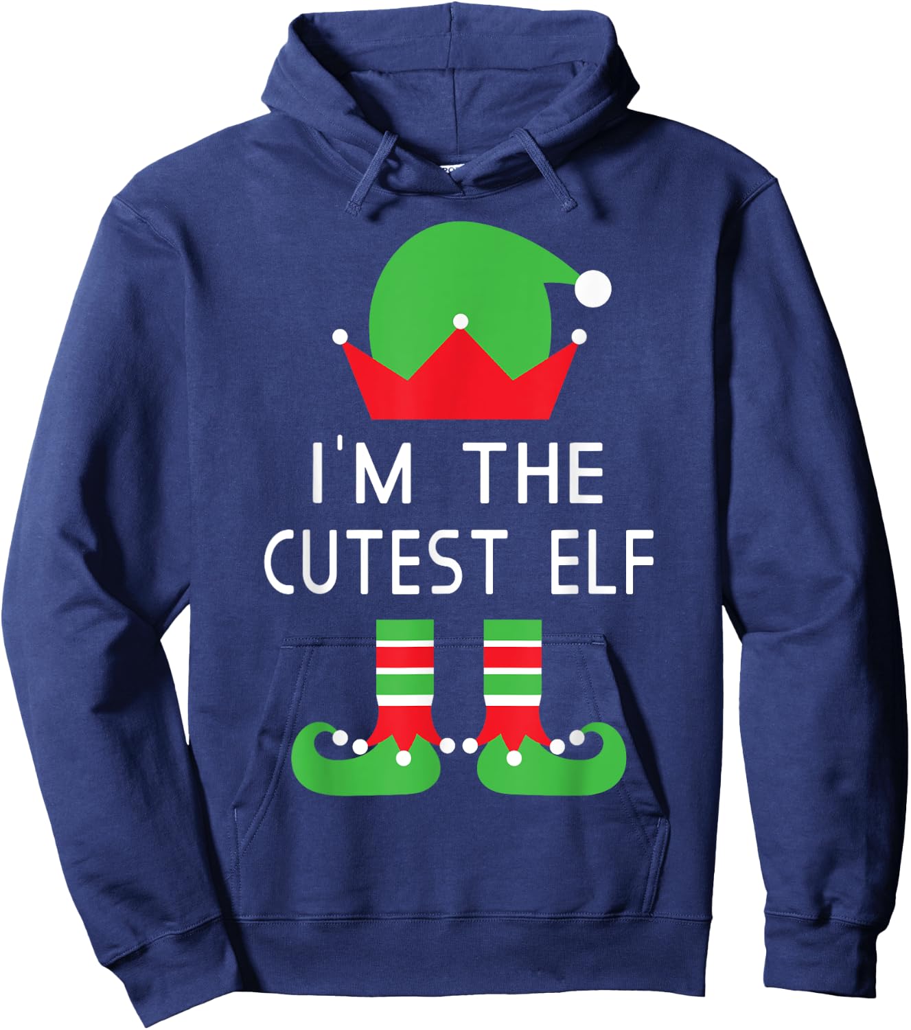 I'm The Cutest Elf Funny Christmas Matching Group Family Hoodie - Hoodie | Navy