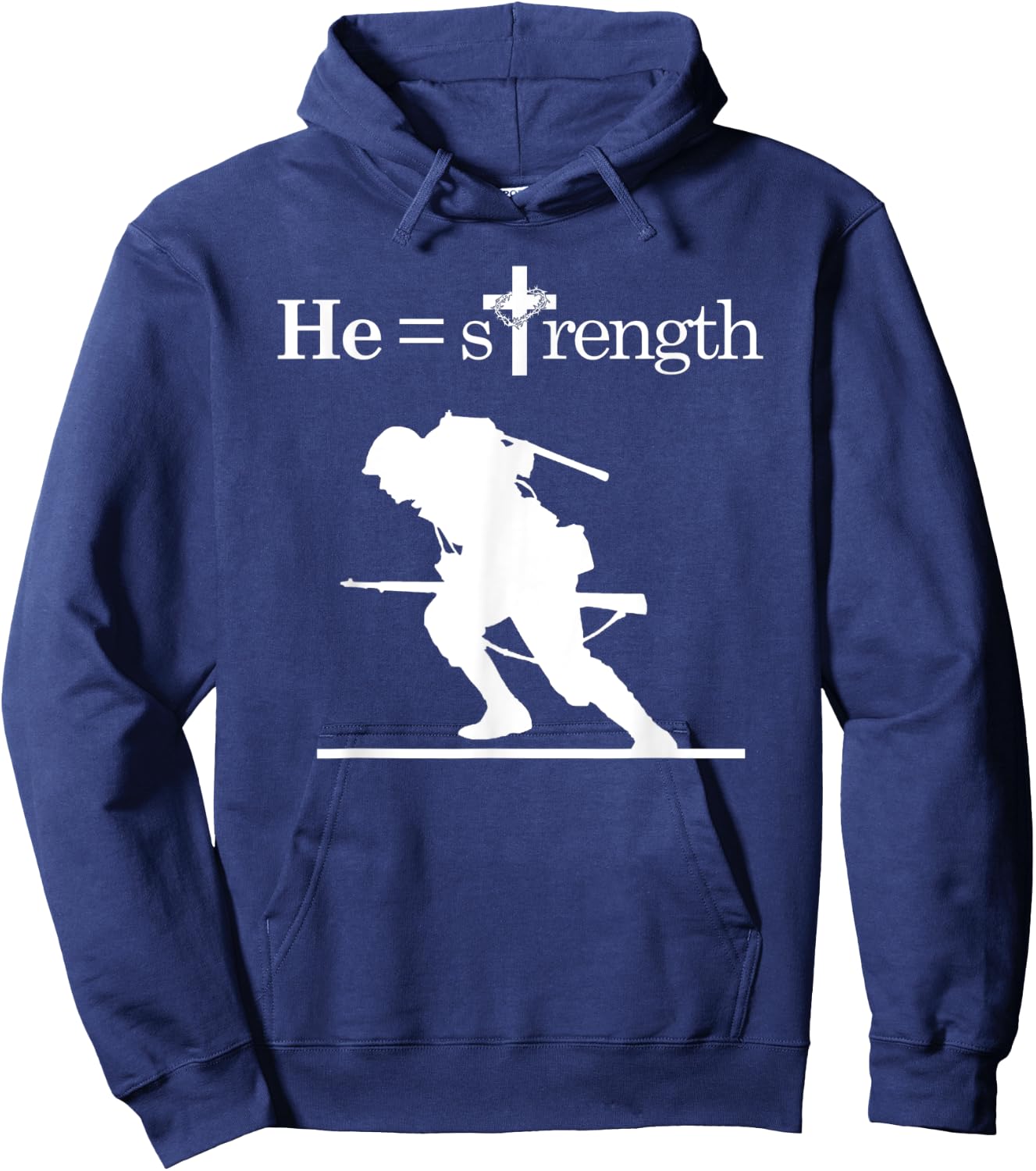 Christian Military Inspirational Quote Jesus Soldier Hoodie - Hoodie | Navy