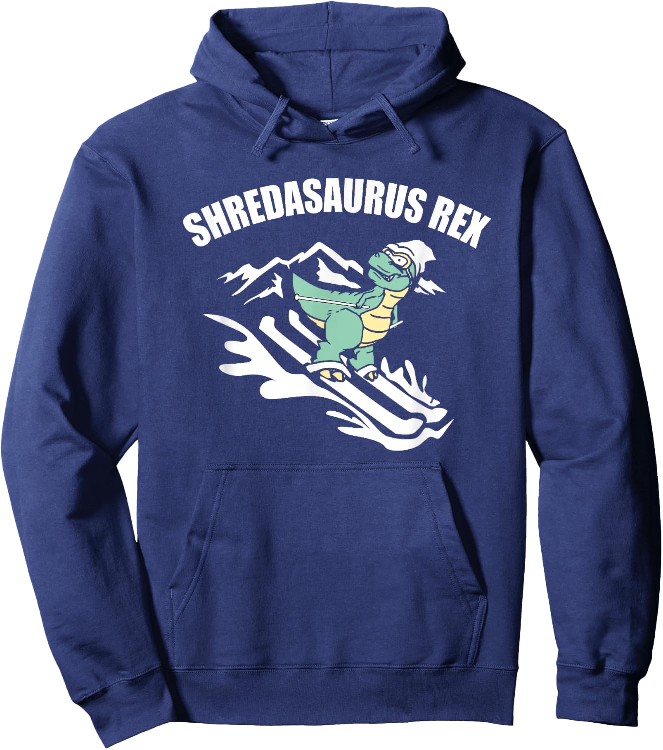 Shredasaurus Rex Ski Dinosaur Kids Funny Skiing Gift Hoodie - Hoodie | Navy