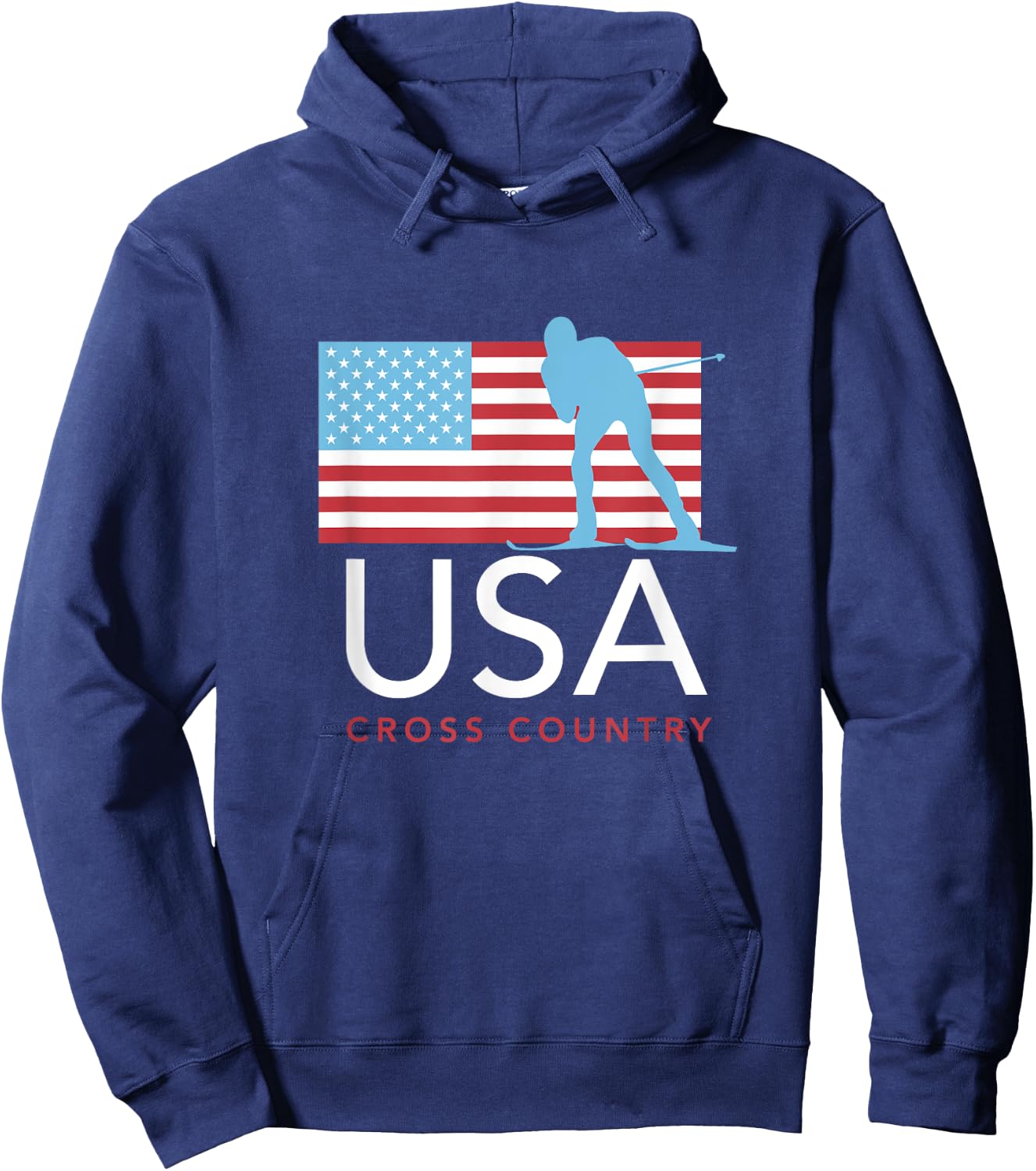 USA Cross Country Ski Team American Flag Hoodie - Hoodie | Navy