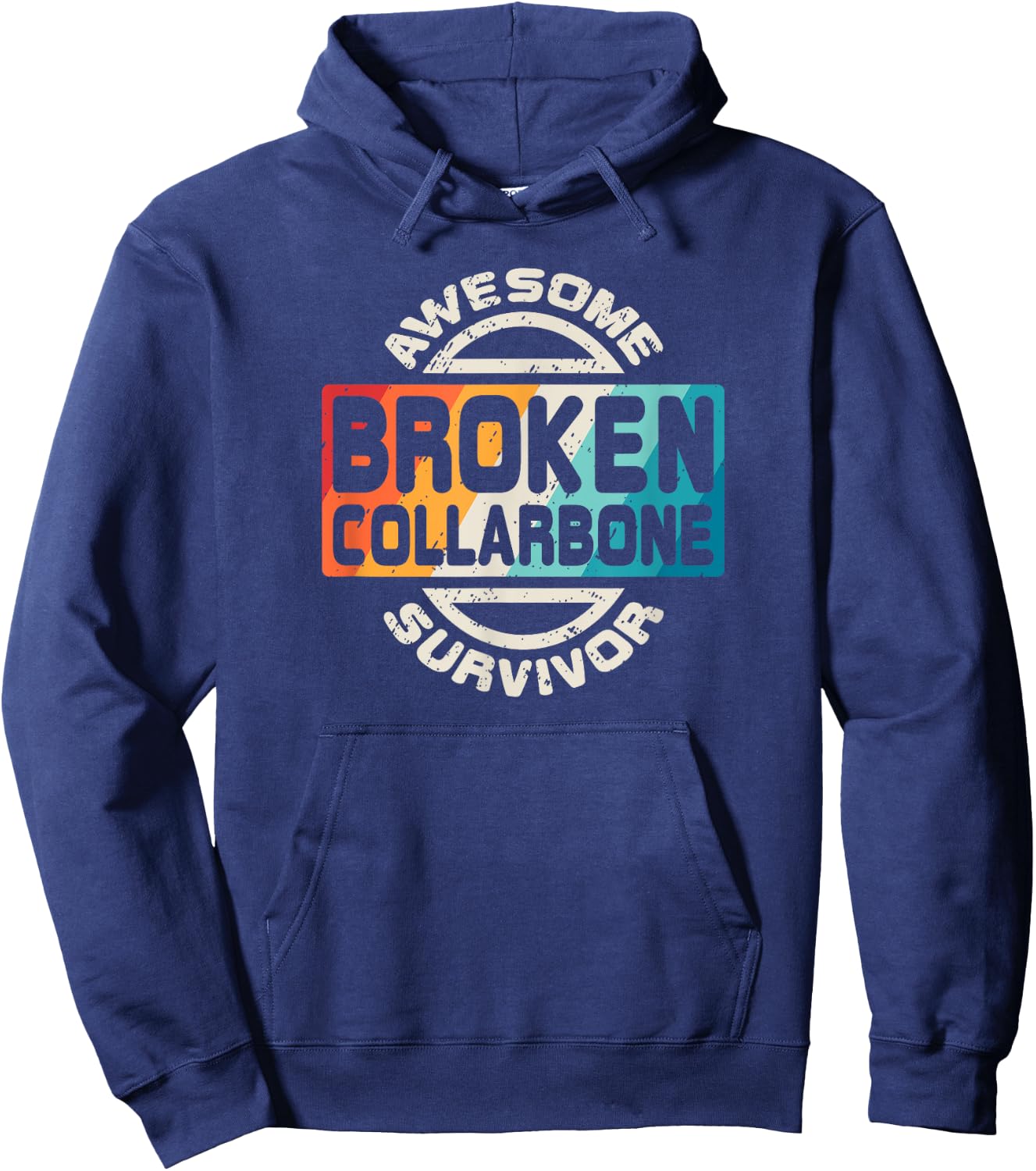 Broken Collarbone T Shirt Get Well Soon Retro Gift Hoodie - Hoodie | Navy