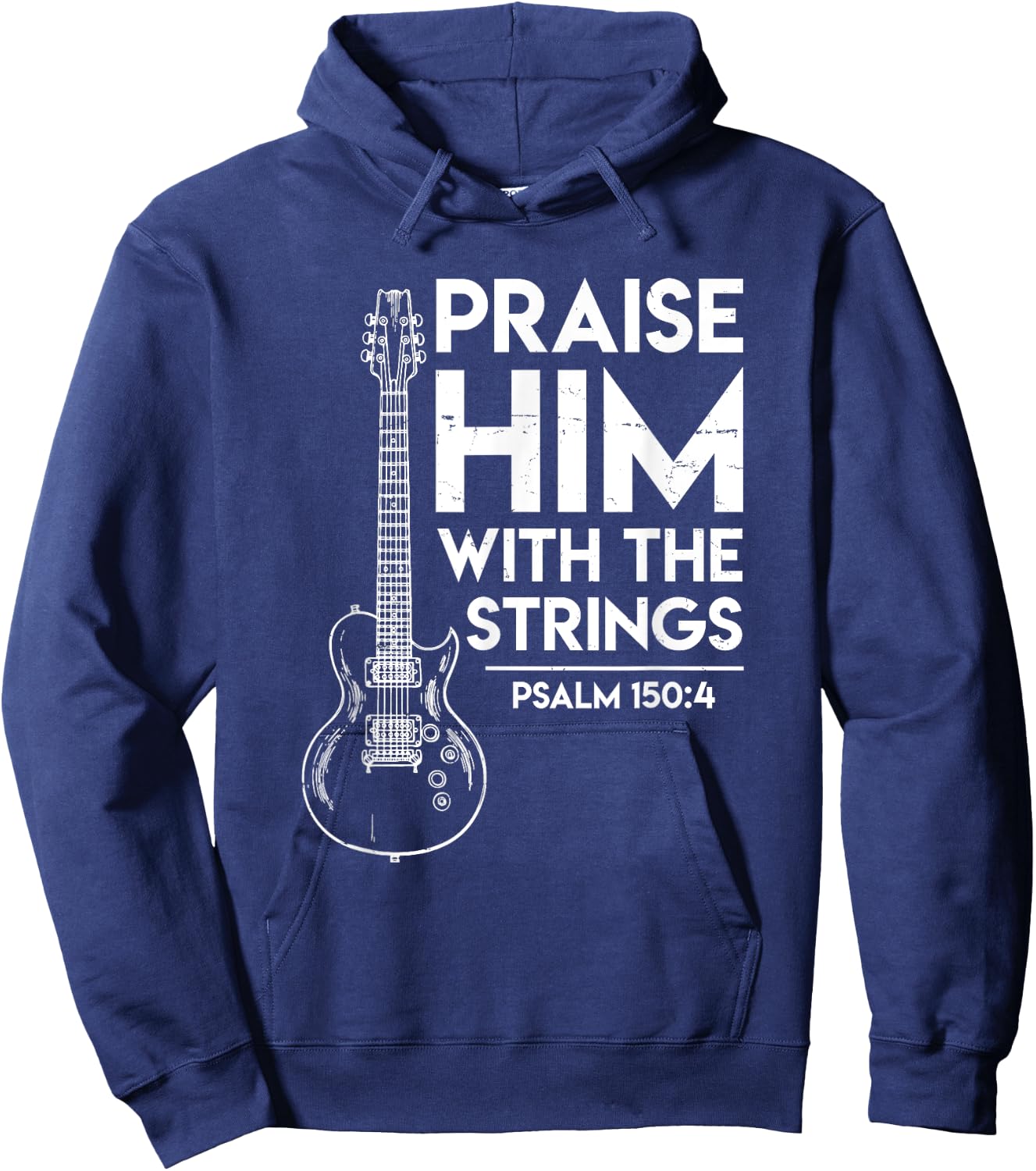 Praise Him - Christian Worship Gifts - Electric Guitar Jesus Hoodie - Hoodie | Navy