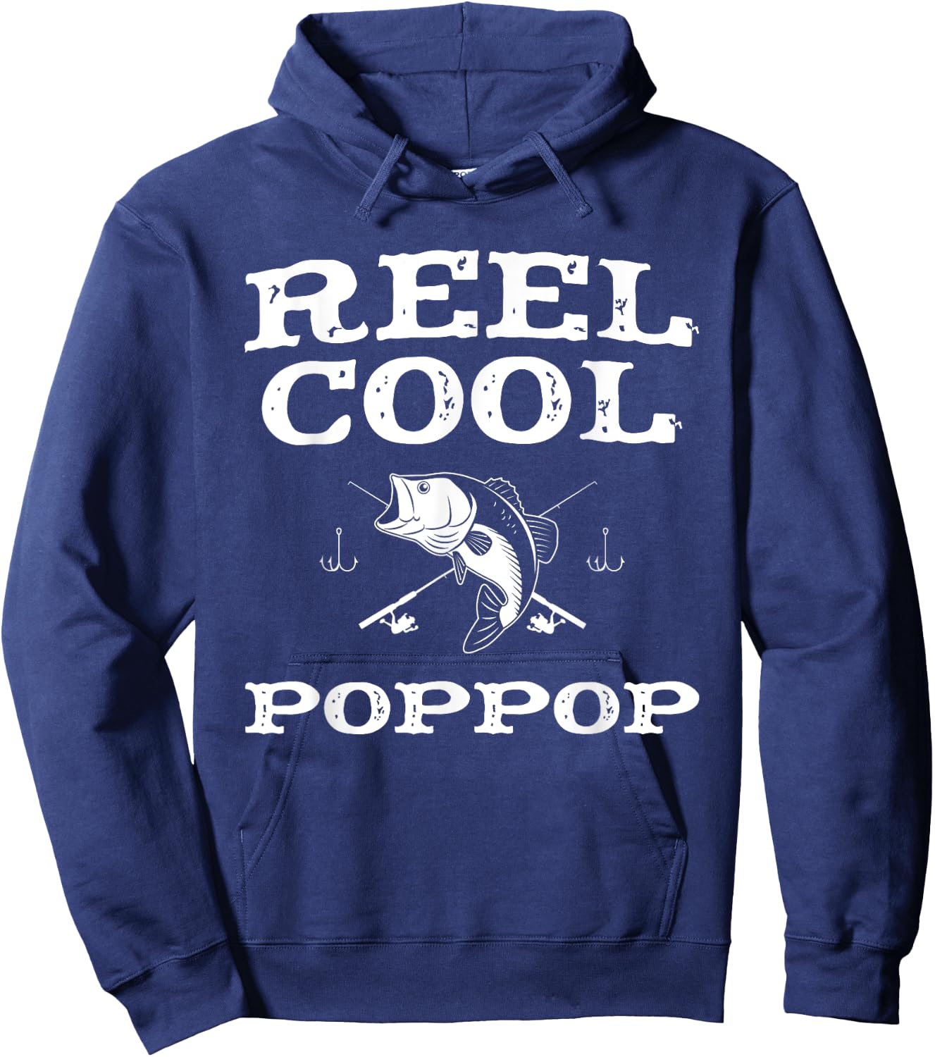 Reel Cool Pop-Pop Fishing Fisherman Funny Grandpa PopPop Hoodie - Hoodie | Navy