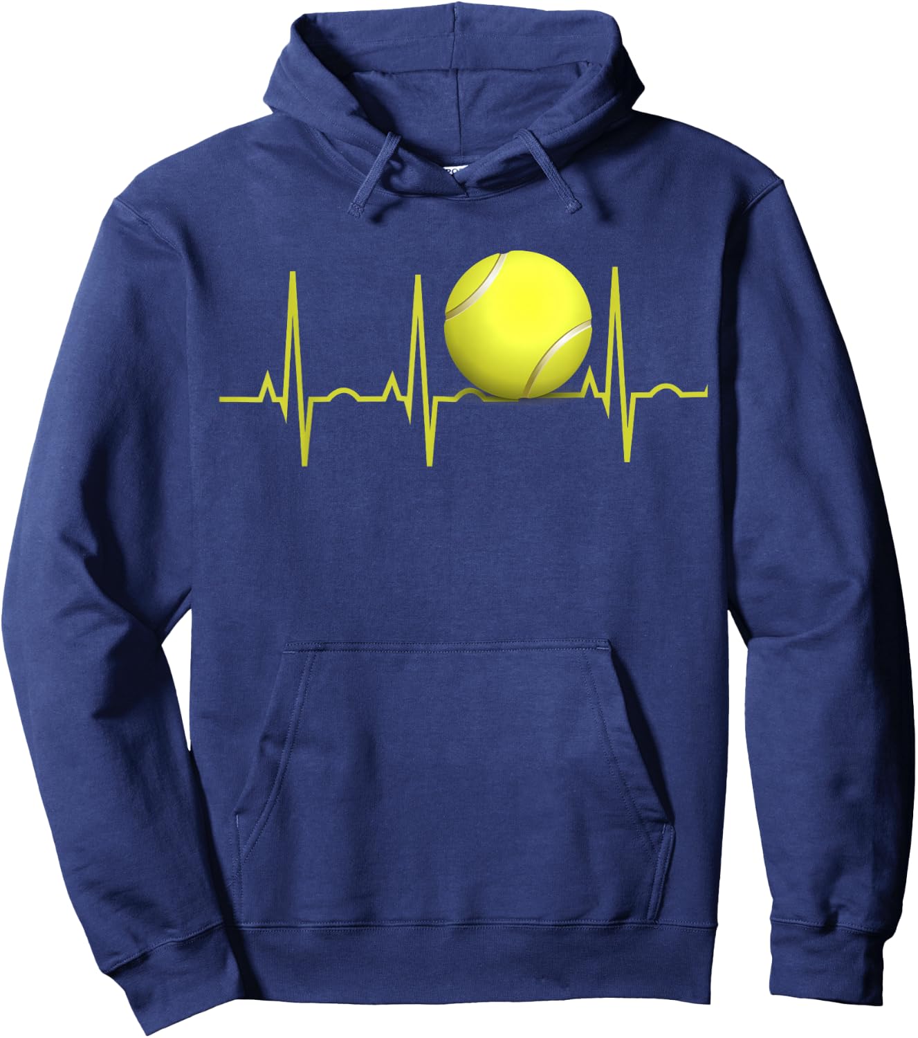 Kids Tennis Heartbeat Shirt Tennis for Players & Coaches 10 Heather Blue Hoodie - Hoodie | Navy