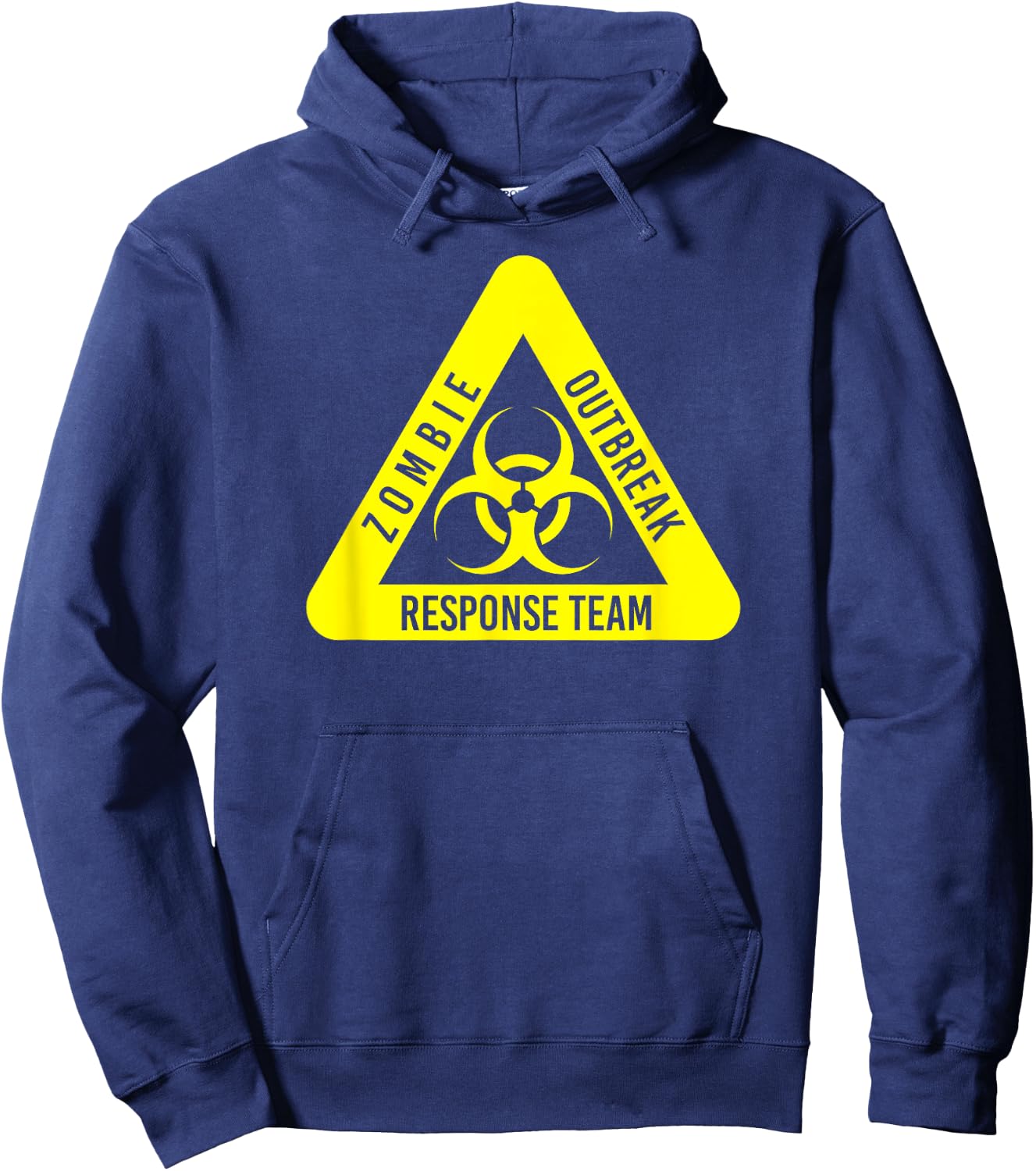 Zombie Outbreak Response Funny Biohazard In Yellow Hoodie - Hoodie | Navy