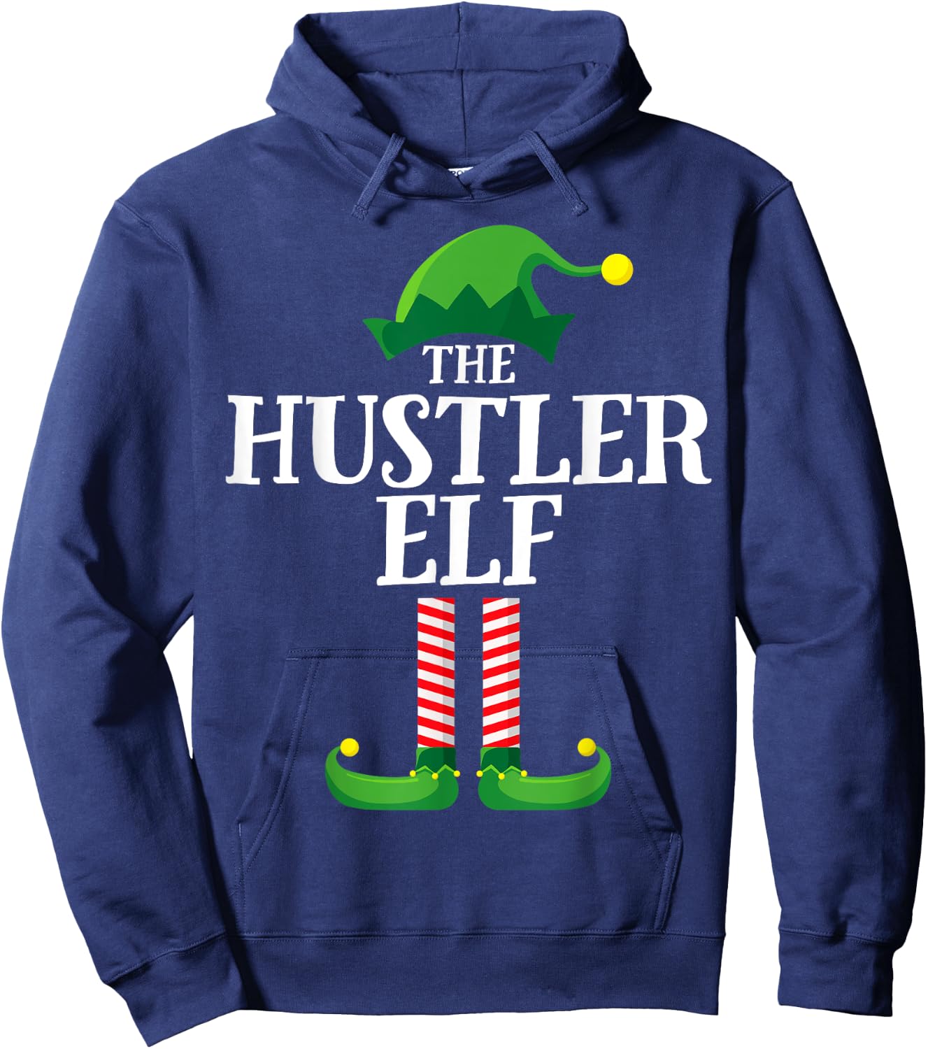 Hustler Elf Matching Family Group Christmas Party Pyjamas Hoodie - Hoodie | Navy