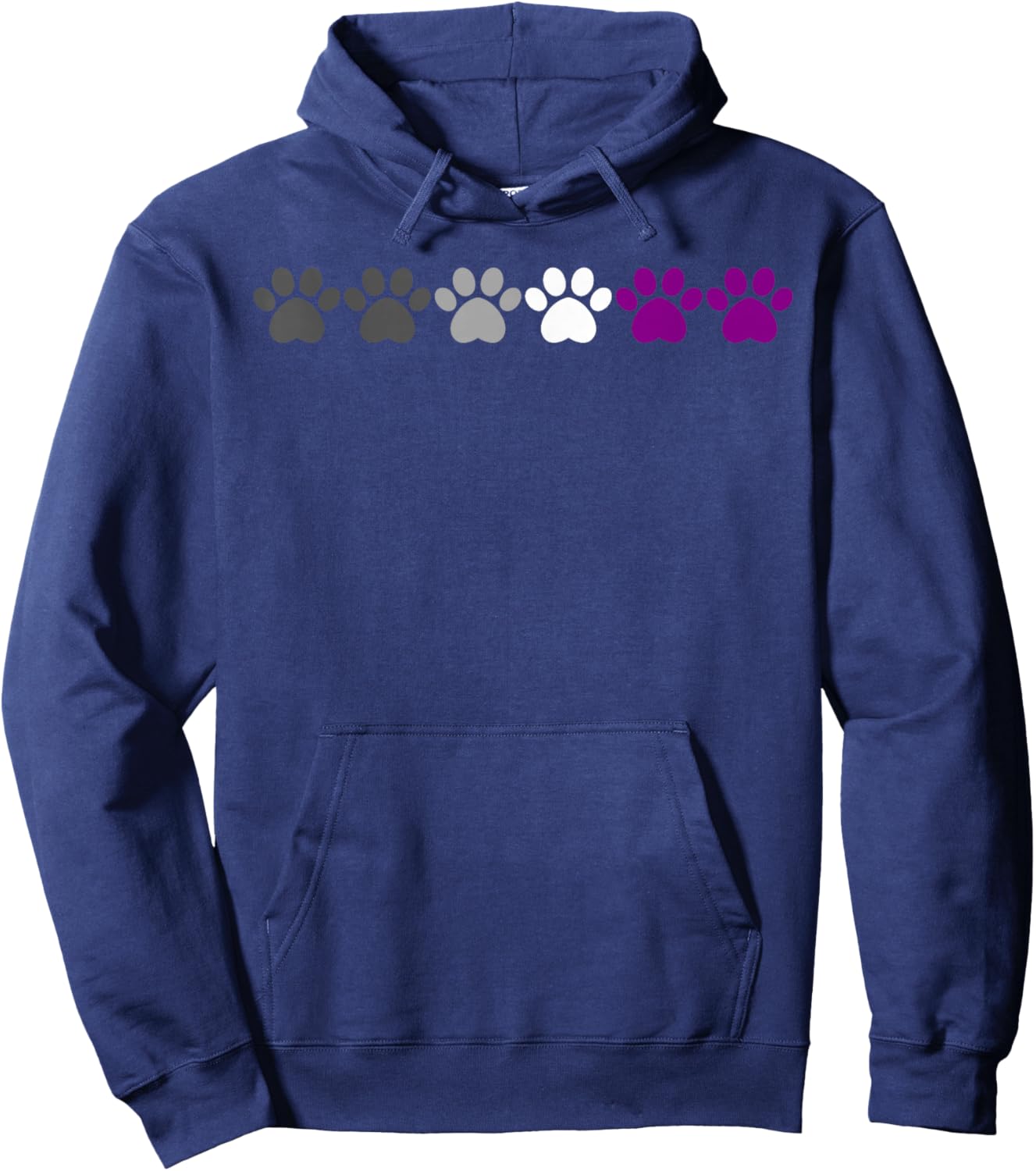 Ace Pride Paw Print Asexuality LGBTQ Plus Pride Statement Hoodie - Hoodie | Navy