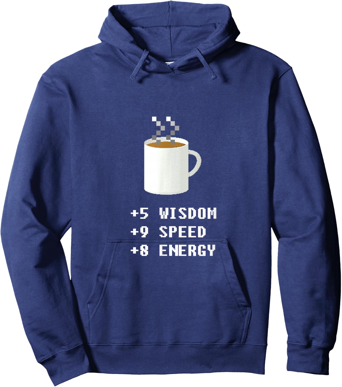 Caffeine Lover 8 Bit Pixel Coffee Gamer Retro Video Game Hoodie - Hoodie | Navy