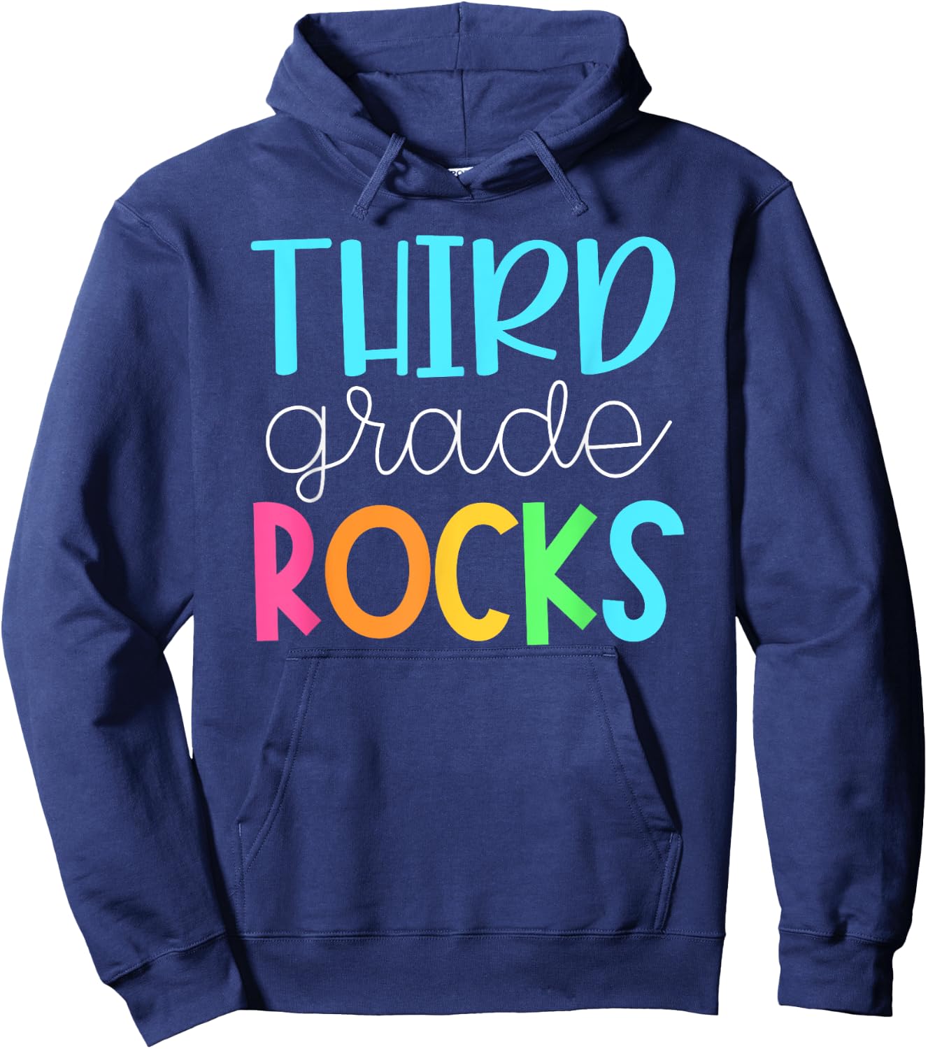 Third Grade Teacher Team Shirts - 3rd Grade Rocks Hoodie - Hoodie | Navy