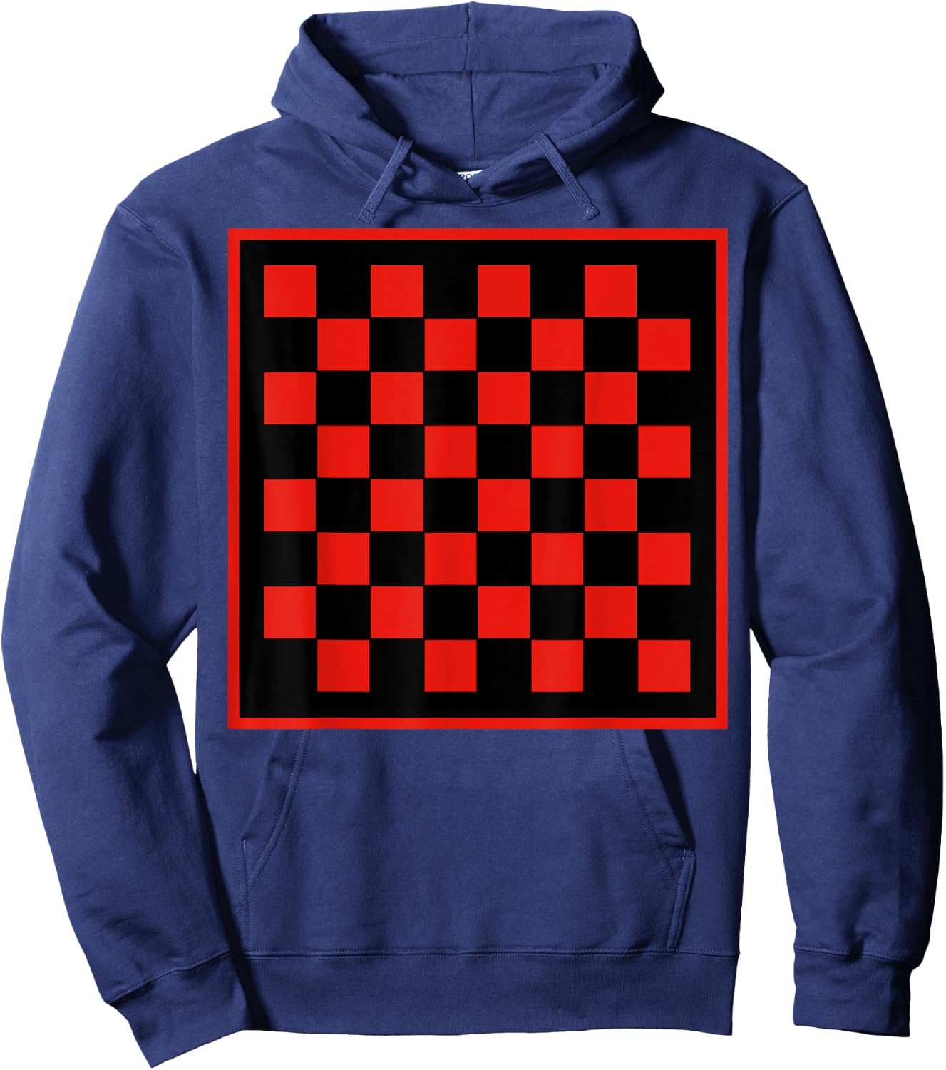 Funny Black & Red Checkerboard Gift Chess Lover Board Game Hoodie - Hoodie | Navy