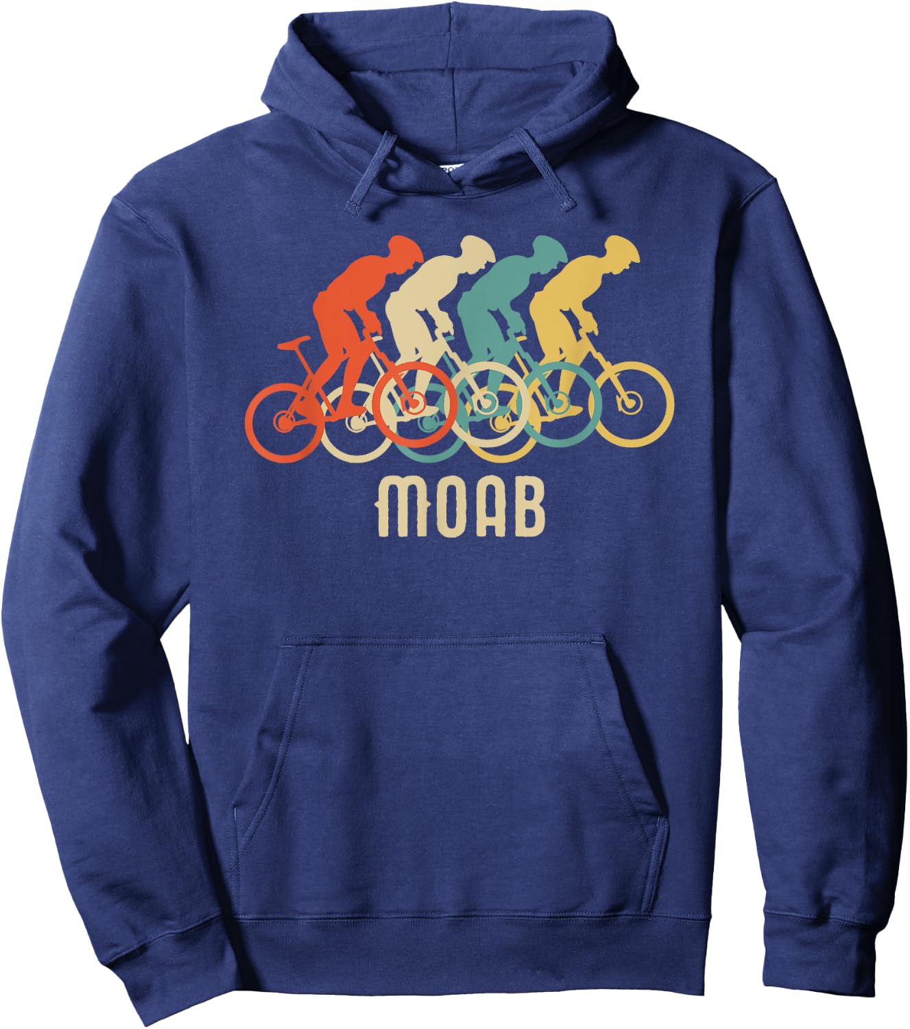 Retro Vintage Bike Moab T Shirt Hoodie - Hoodie | Navy