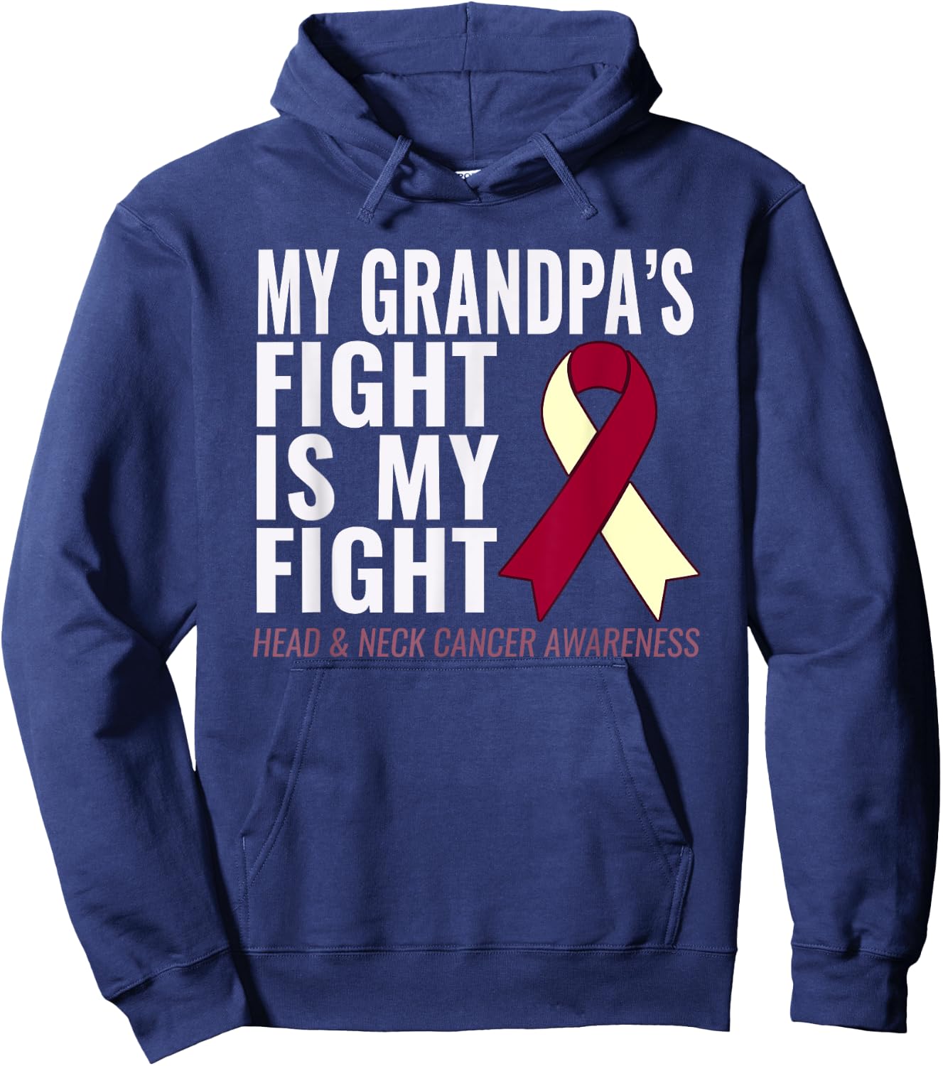Head and Neck Cancer : My Grandpa's Fight is My Fight Hoodie - Hoodie | Navy
