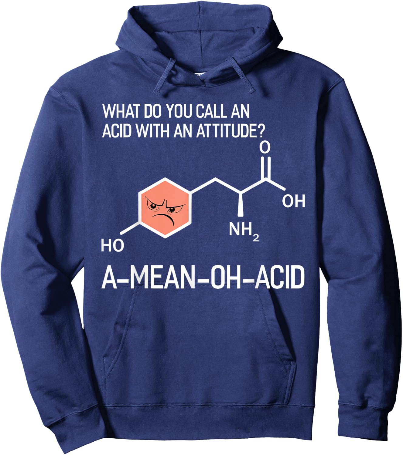Humor Nerdy Chemistry Gifts-Amino Acid Men Hoodie - Hoodie | Navy