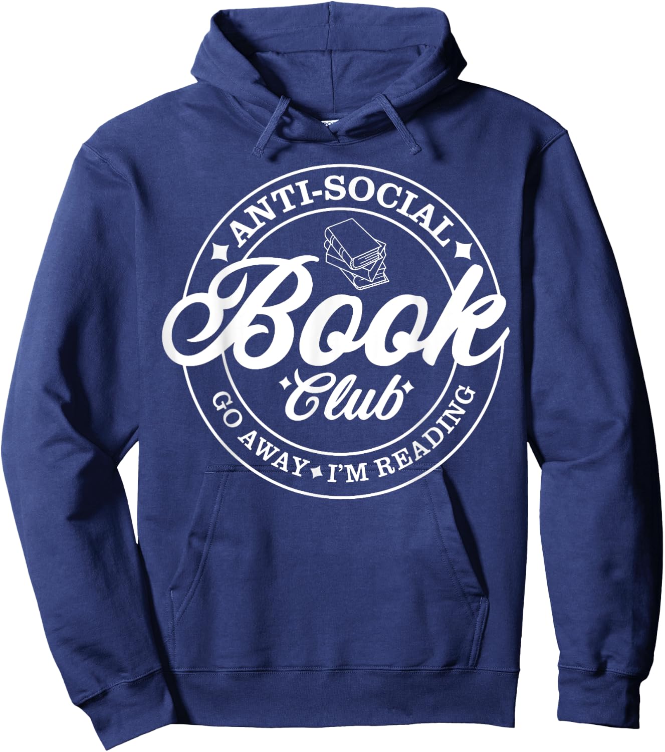 Anti Social Book Club Go Away I'm Reading Hoodie - Hoodie | Navy