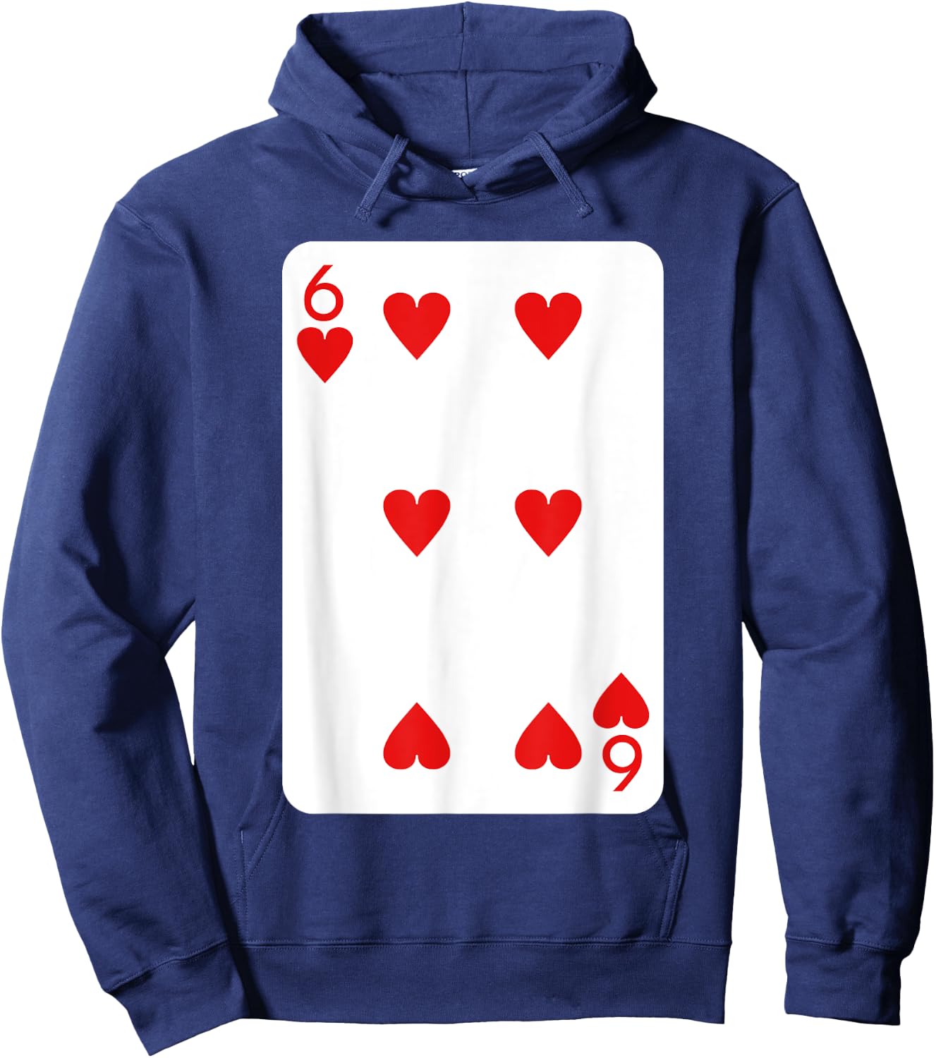 Six Of Hearts Playing Cards Halloween Costume Deck Of Cards Hoodie - Hoodie | Navy
