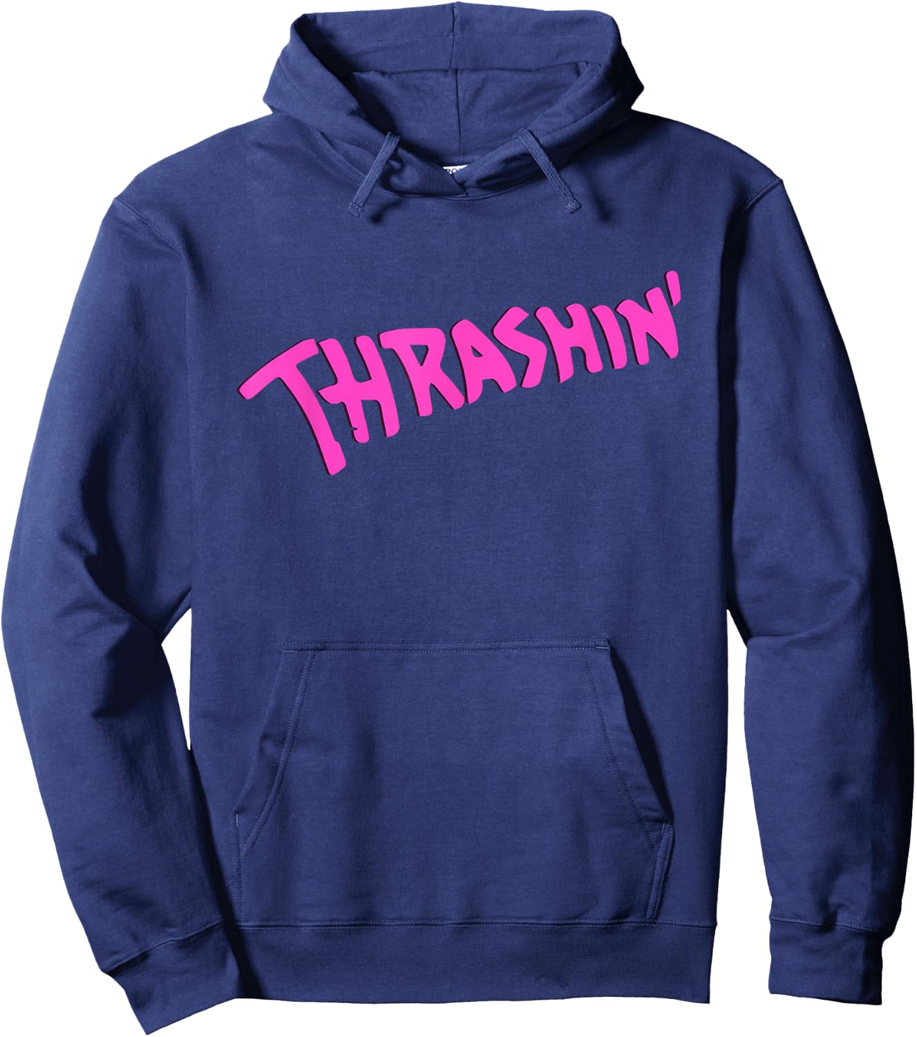 THRASHIN SHIRT | 80s Skater Skateboarding Hoodie - Hoodie | Navy