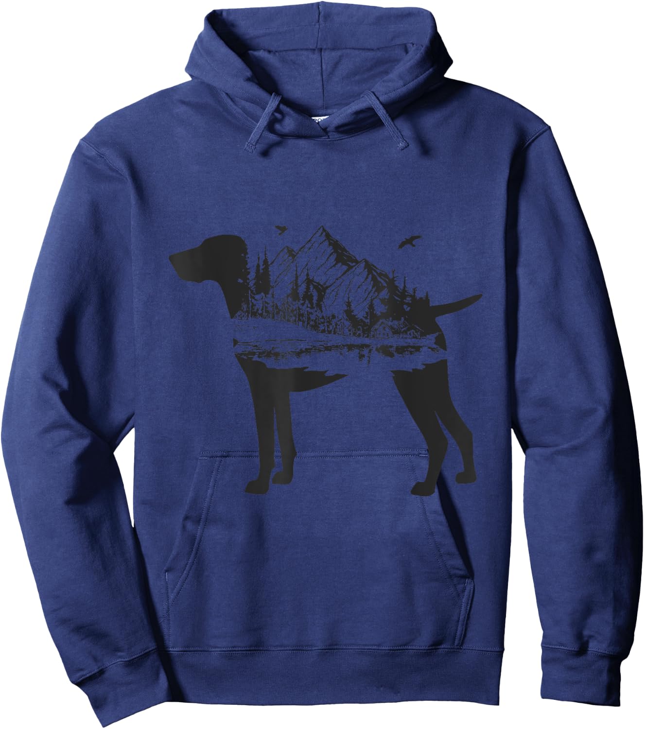 German Shorthair Pointer Mom Nature Lover Silhouette Dog Hoodie - Hoodie | Navy