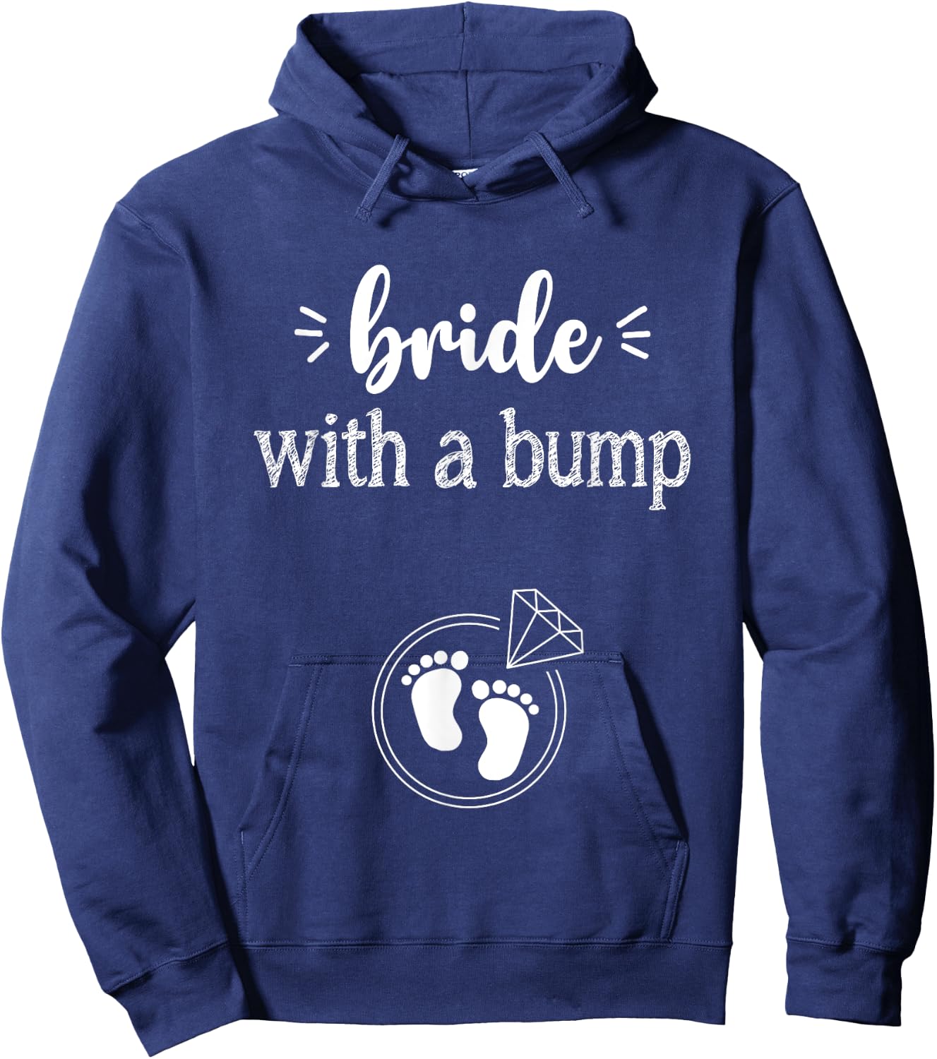 Pregnancy Bride with a Bump Shirt for a Wife and Mom to be Hoodie - Hoodie | Navy