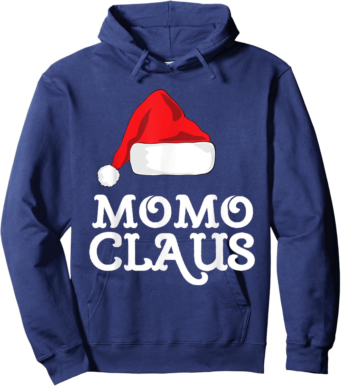 Momo Claus Christmas Santa's Hat Pajama Family Xmas Hoodie - Hoodie | Navy