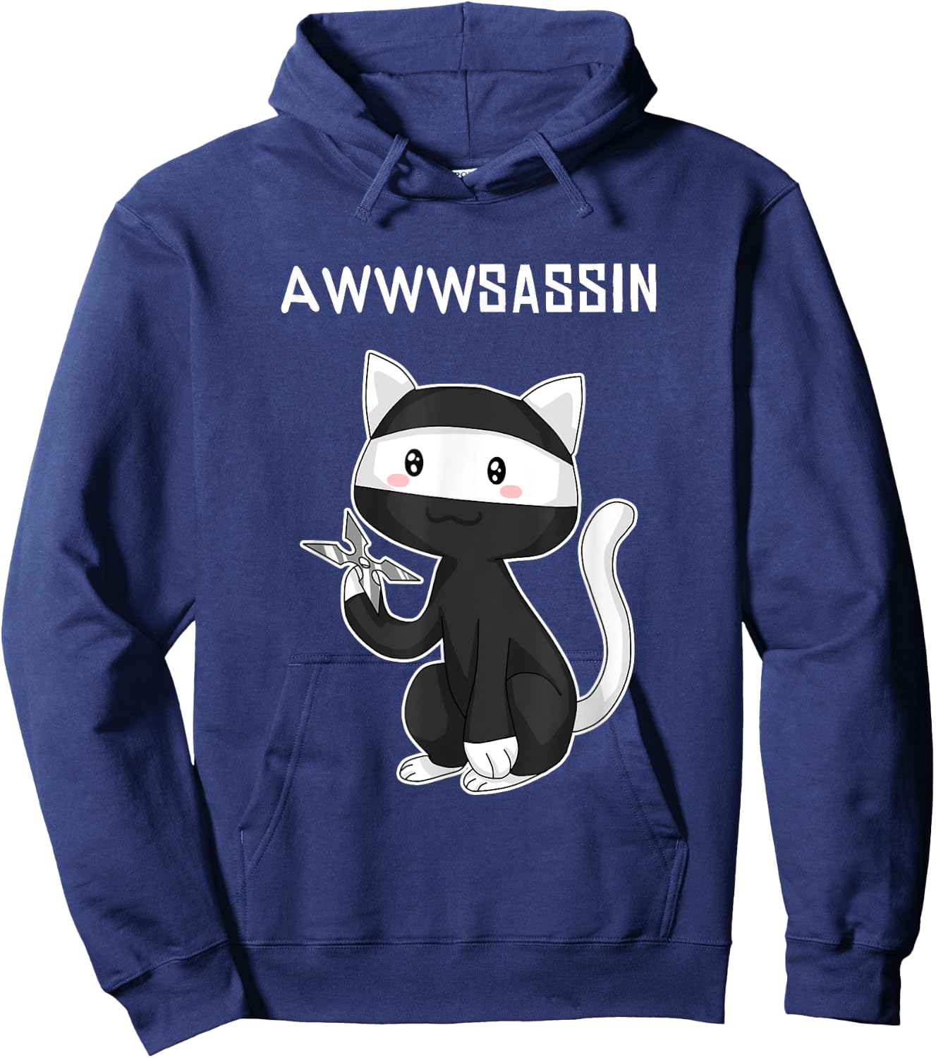 Awwsassin Funny Ninja Kitty Cat Assassin Pun T Shirt Hoodie - Hoodie | Navy