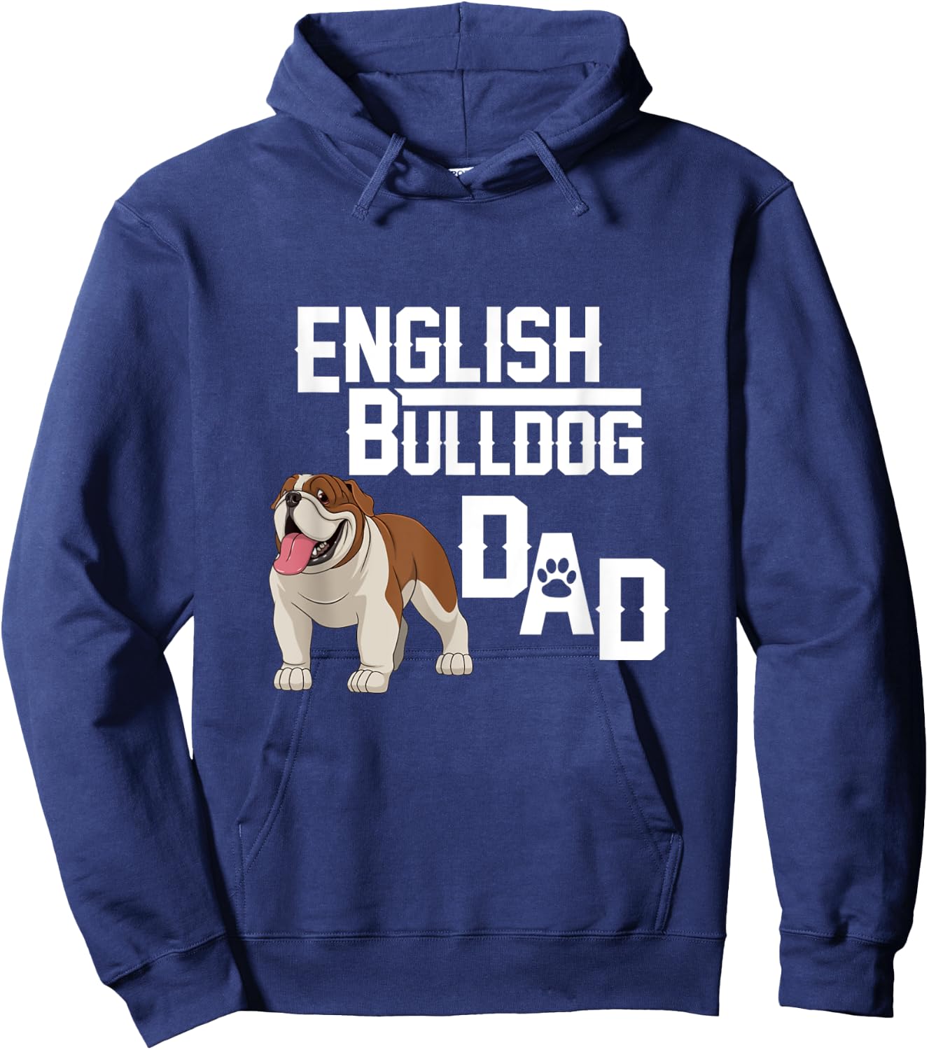 English Bulldog Dad Gift Fathers Day Hoodie - Hoodie | Navy