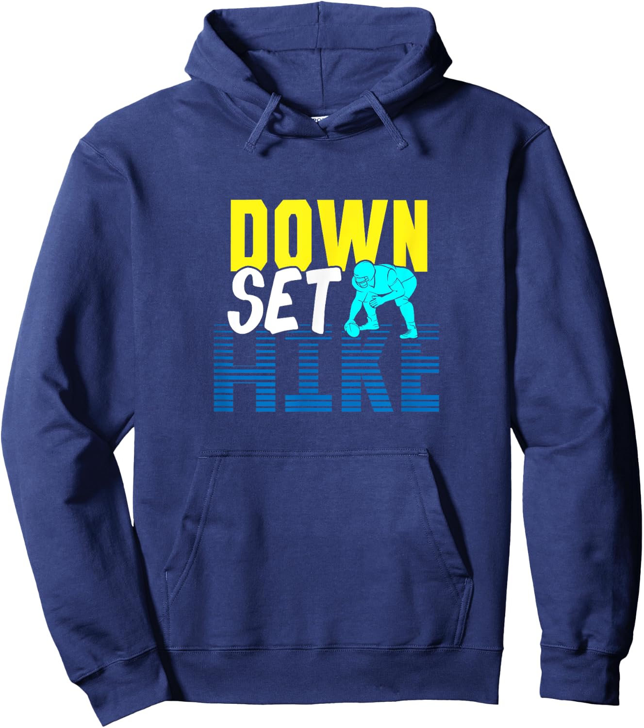 Down Set Hike Shirt | Football Center T Shirt Hoodie - Hoodie | Navy