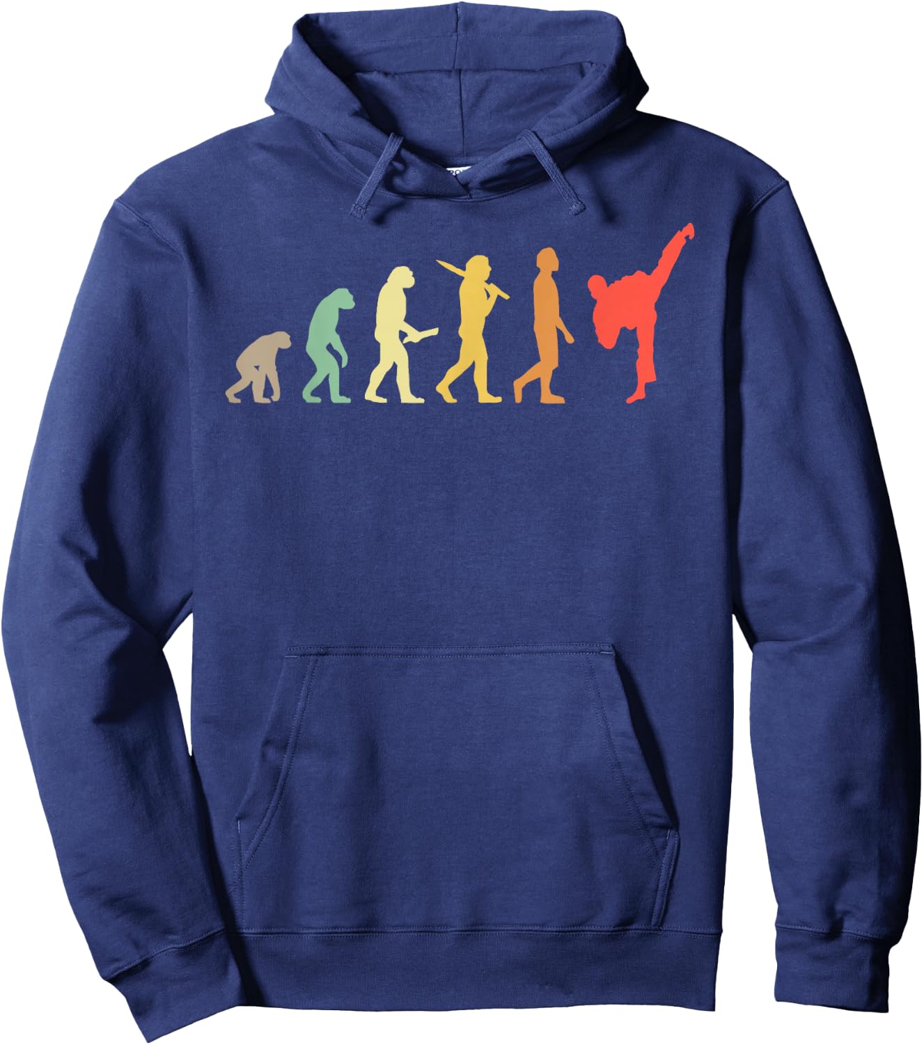 Retro Karate Evolution Gift Karateka Hoodie - Hoodie | Navy