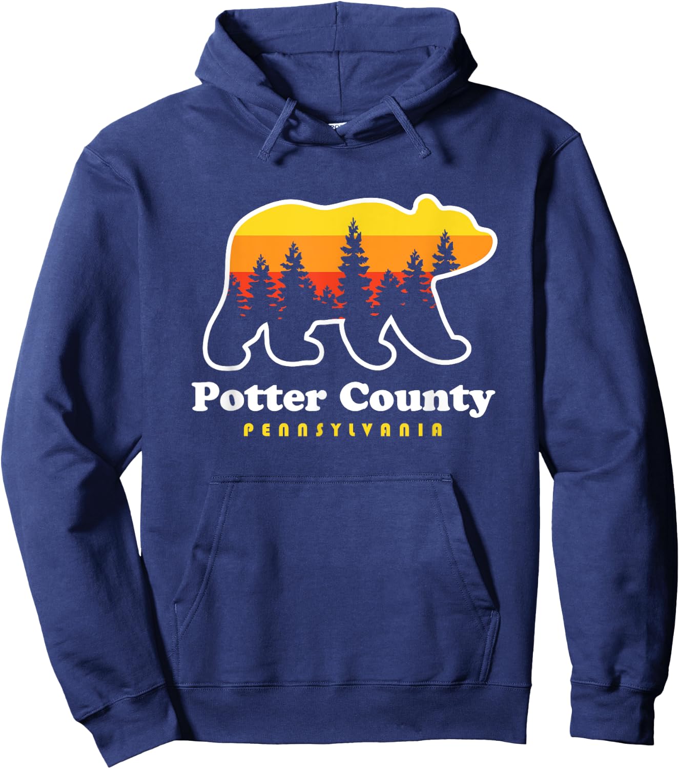Potter County Pennsylvania Susquehannock State Forest Bear Hoodie - Hoodie | Navy