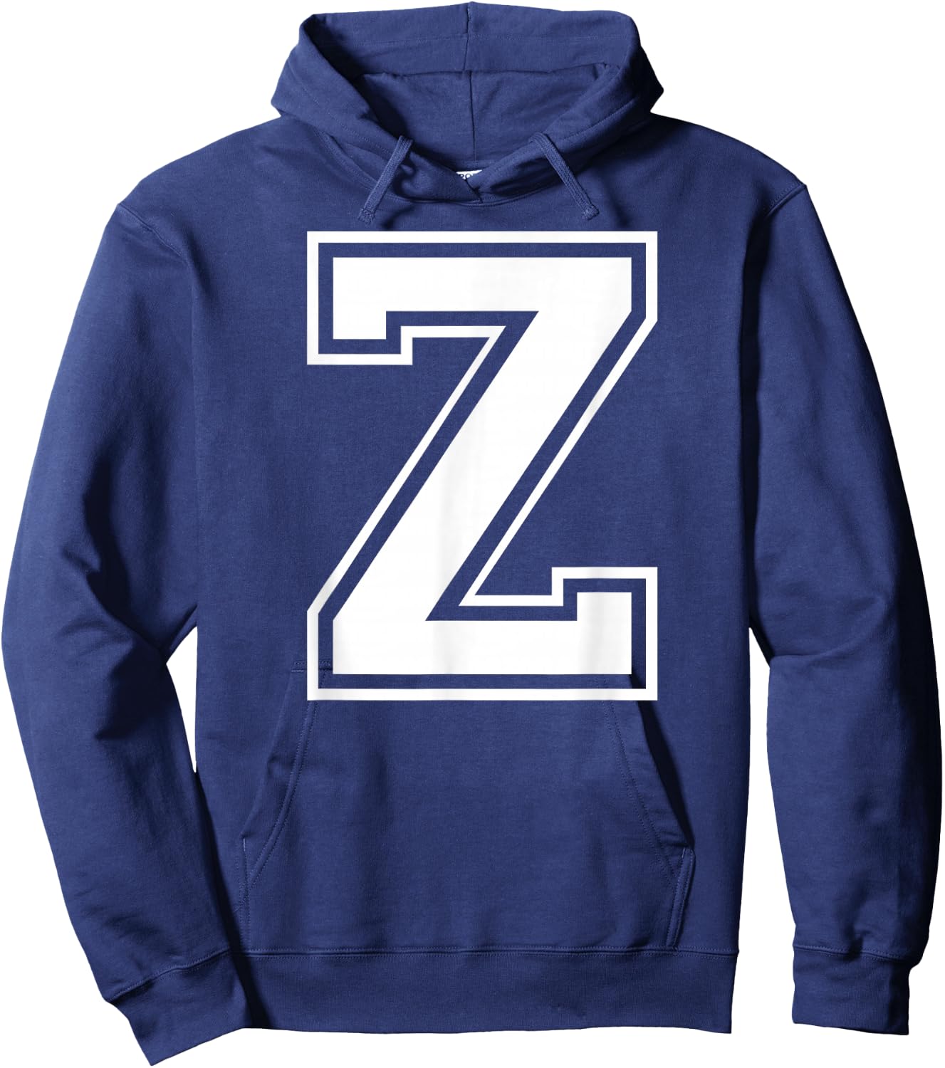 Letter Z Capital Alphabet College Varsity Monogram Club Hoodie - Hoodie | Navy
