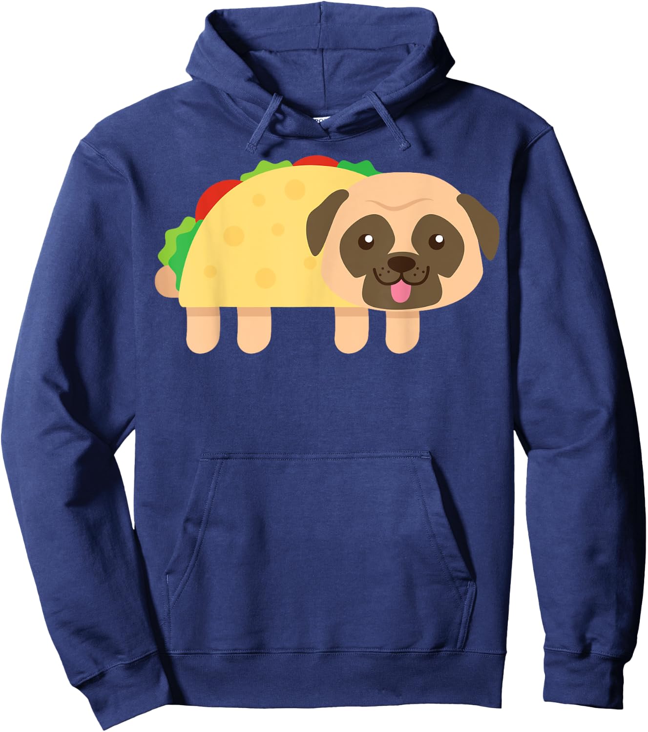 Cute Pug Taco Shirt Cinco De Mayo Dog Owner Food Lover Hoodie - Hoodie | Navy