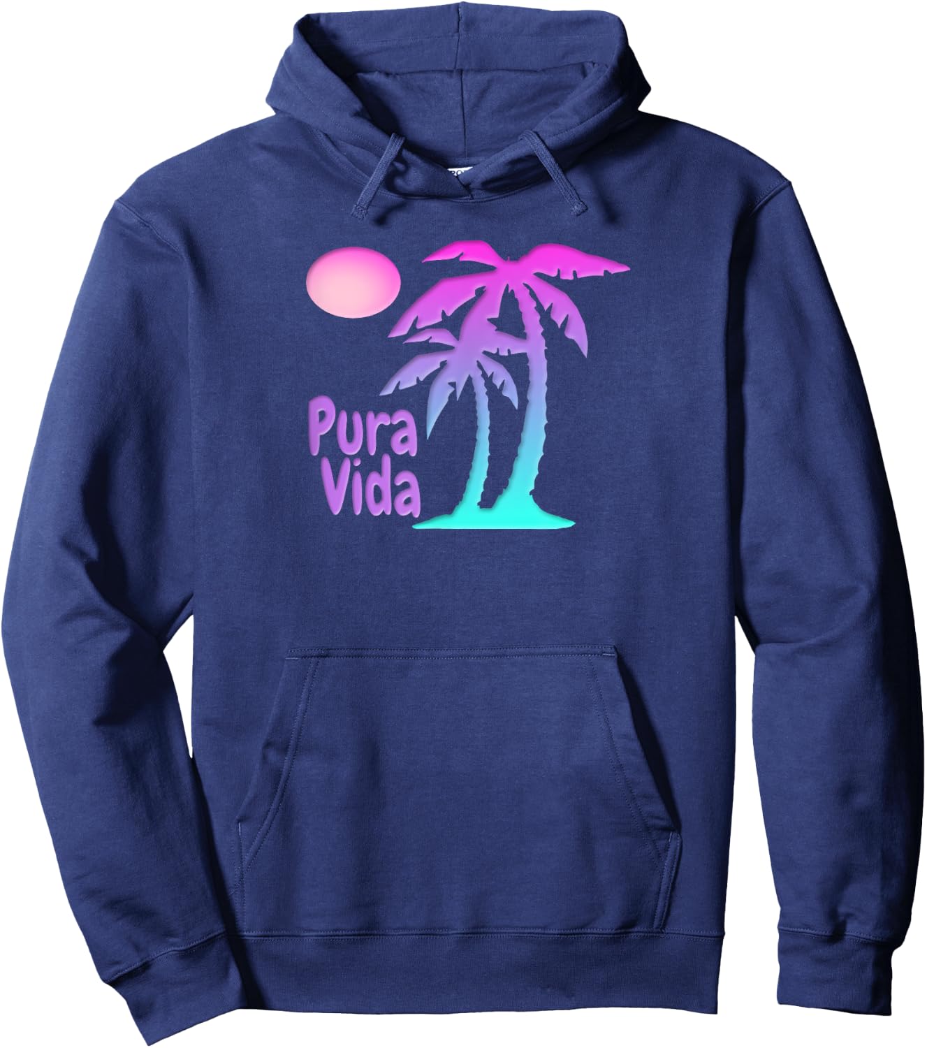 PURA VIDA Souvenir Palm Trees Beach Sun Costa Rica Women Girls Kids Hoodie - Hoodie | Navy
